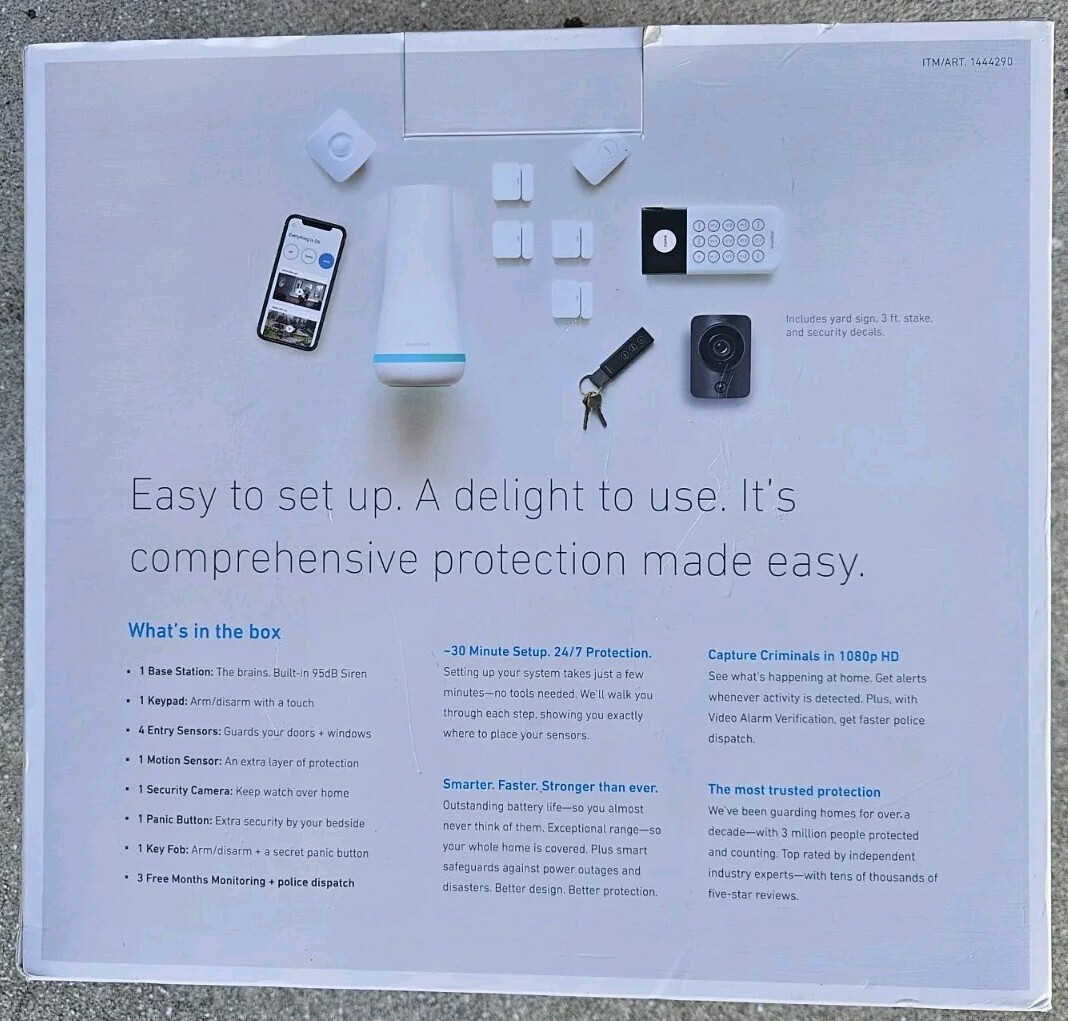 SimpliSafe HSK103 Home Security Kit with HD Camera 1444290 New Open Box