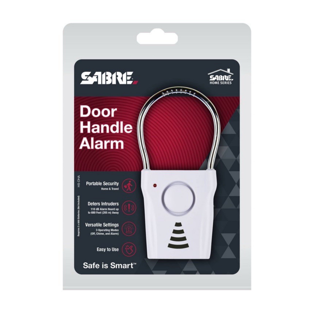 Sabre Door Handle Alarm: Portable Home Security Sensor, Battery Operated, Alerts
