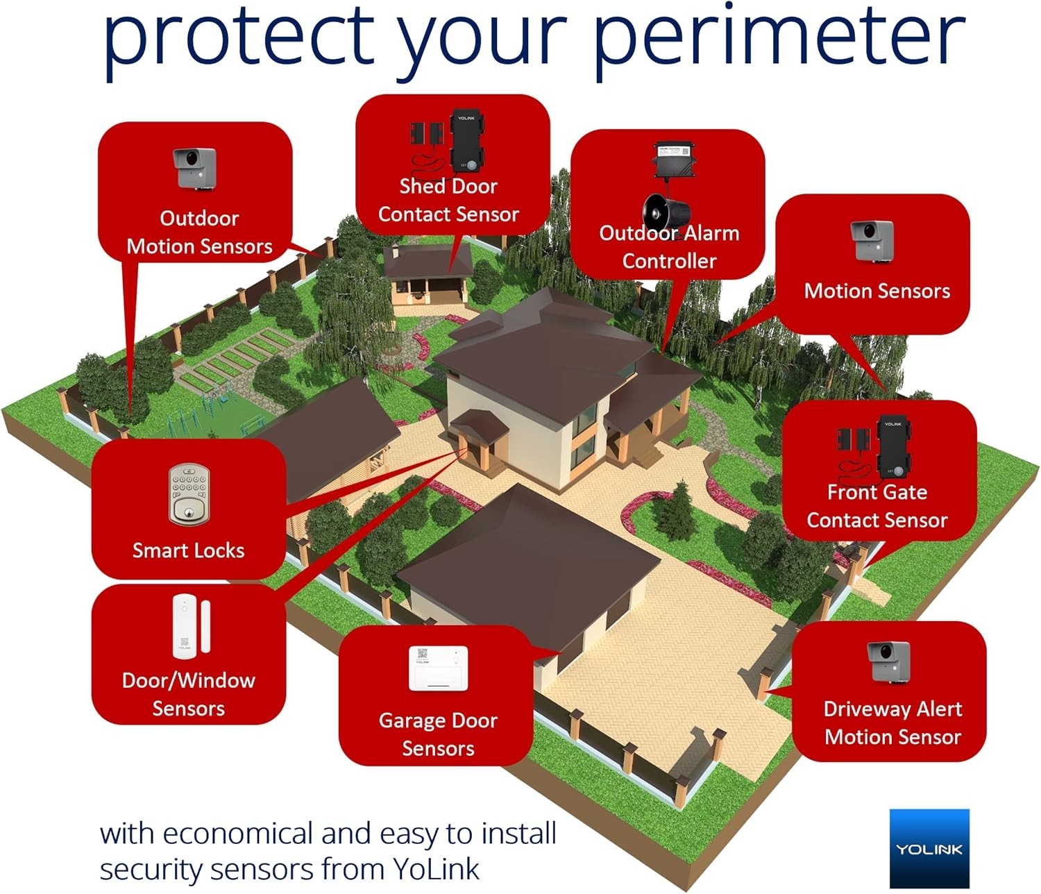 Long Range Wireless Siren Kit with Motion Detection & Voice Control Features