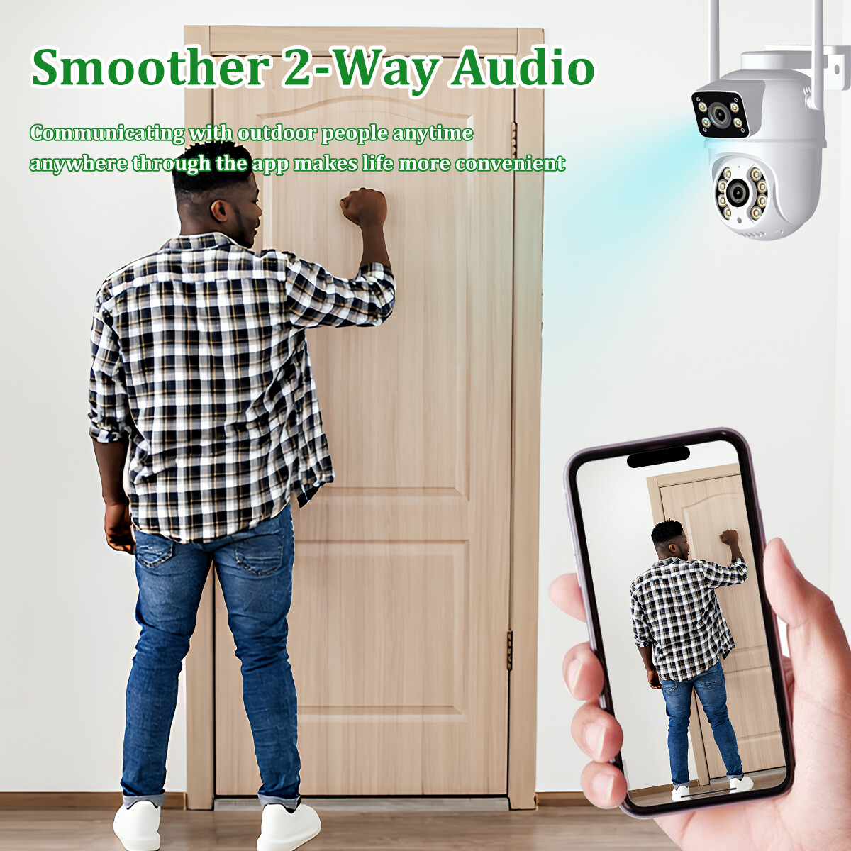 Wireless IP WIFI Camera Outdoor CCTV PTZ Smart Home Security IR Cam Dual lens