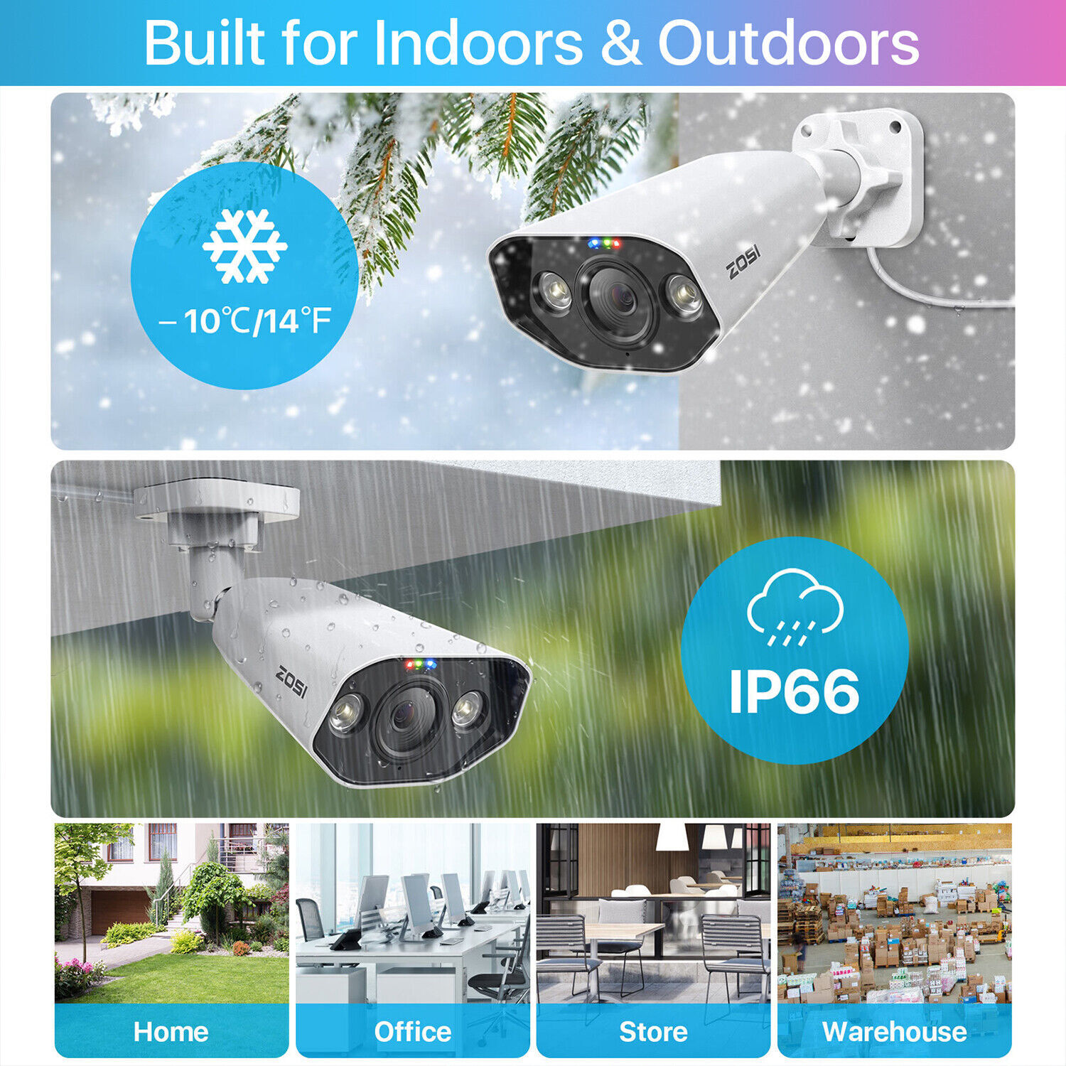 ZOSI 16CH 5MP POE Security Camera System with 4TB Two-Way Audio AI Human Detect