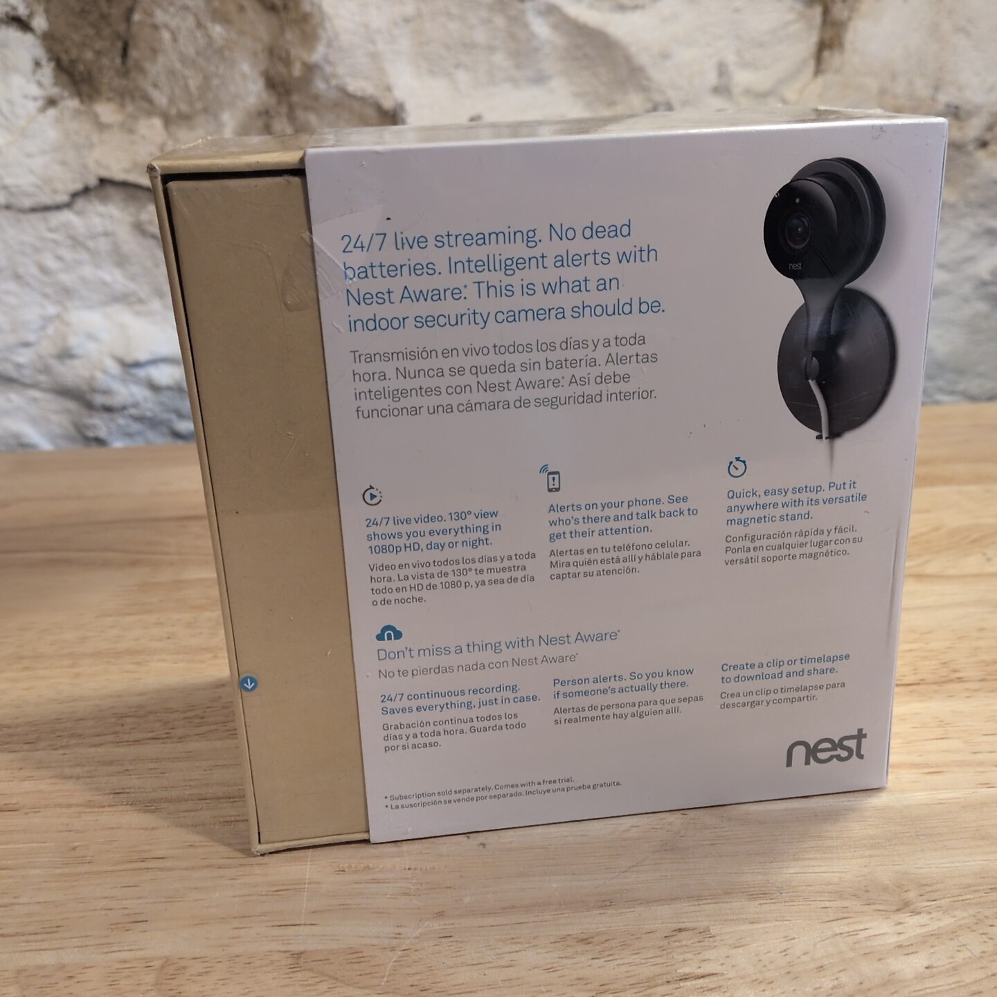 New Factory Sealed Google Nest Cam Indoor Black 1st Generation A0005-NC1102ES