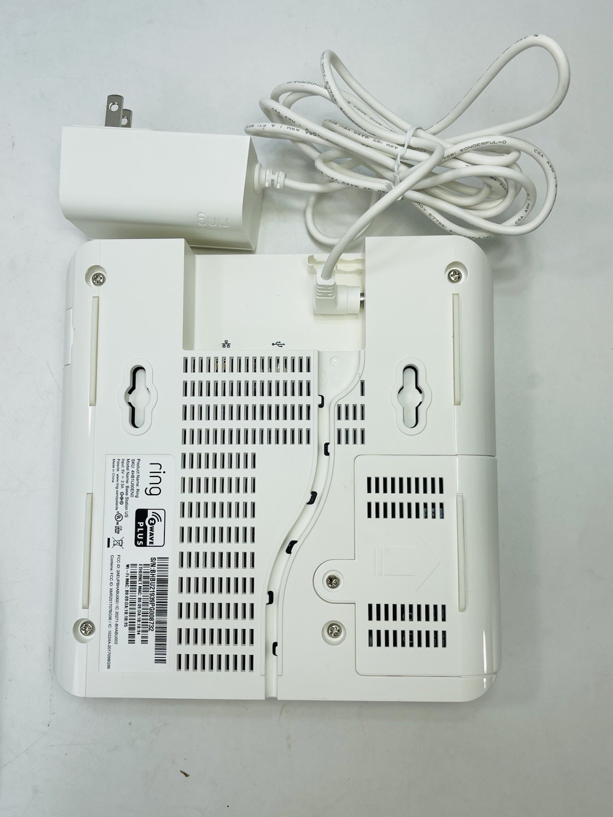 RING Z WAVE PLUS 4HB1U90EN0 Alarm System Base Station w/ Power Supply & Keypad