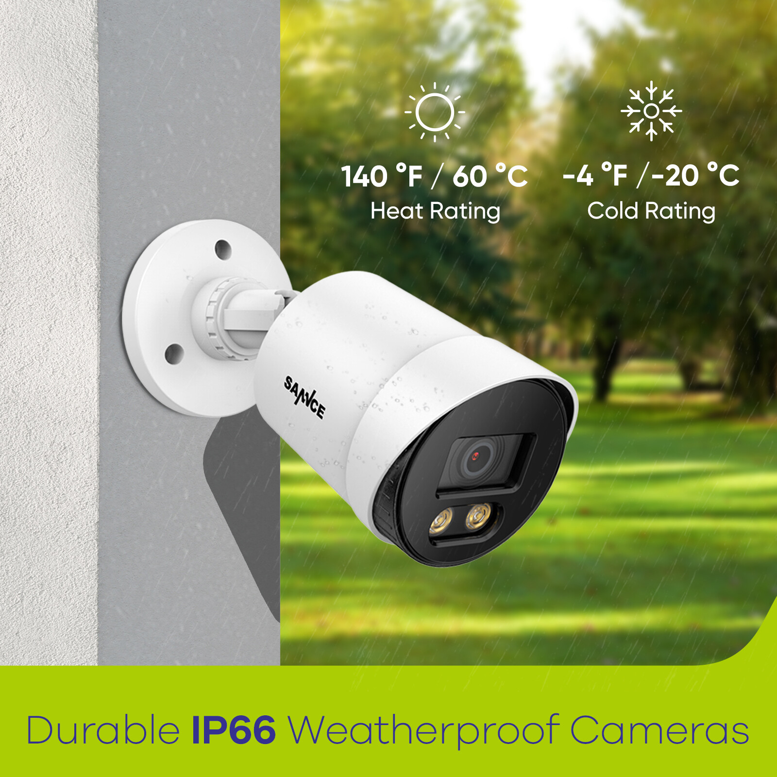 SANNCE 1/2/4PCS HD 1080P Full Color Night Vision Security Camera Warm LED Light