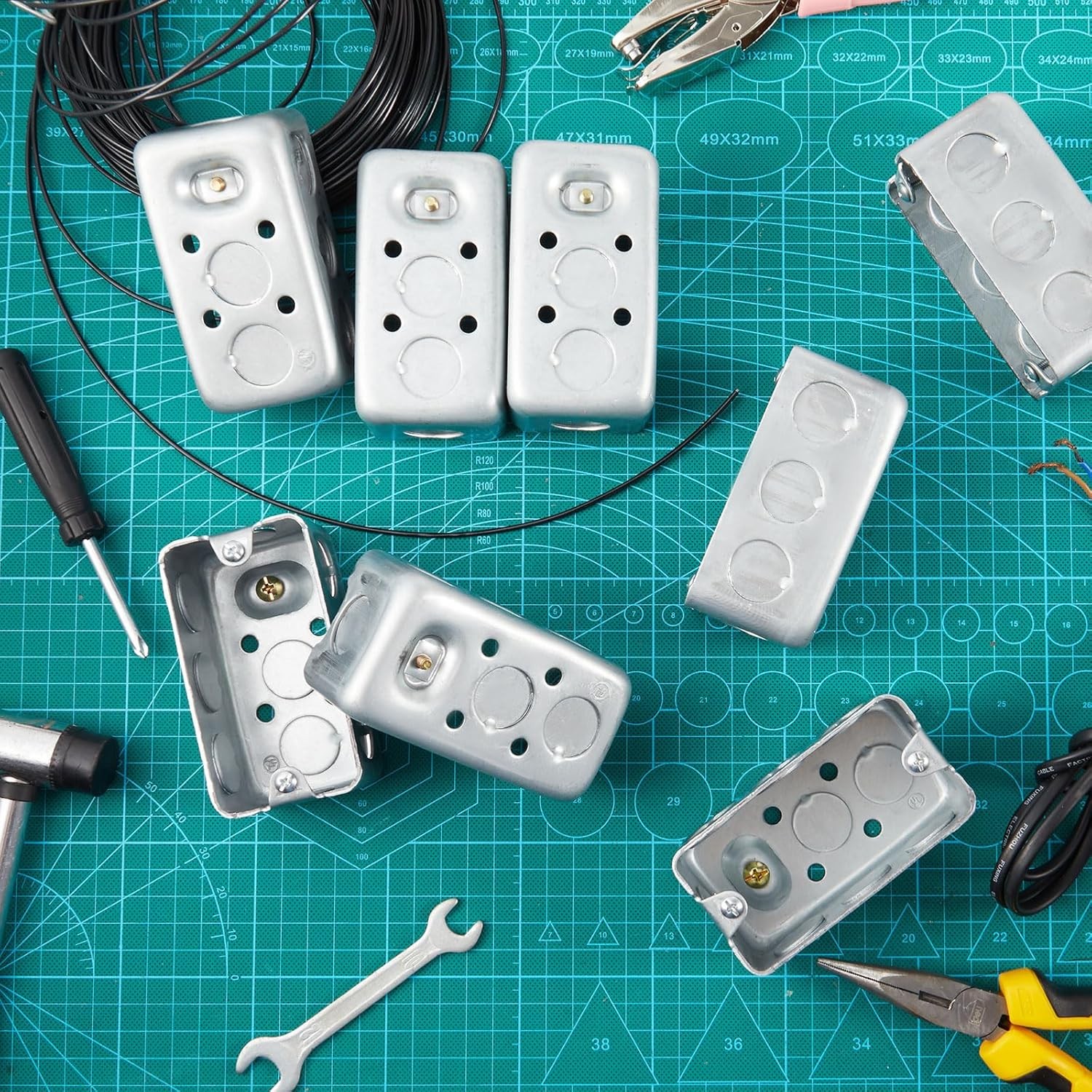 12 Pcs Electrical Box Junction Galvanized Steel Metal 4 x 2 Inch