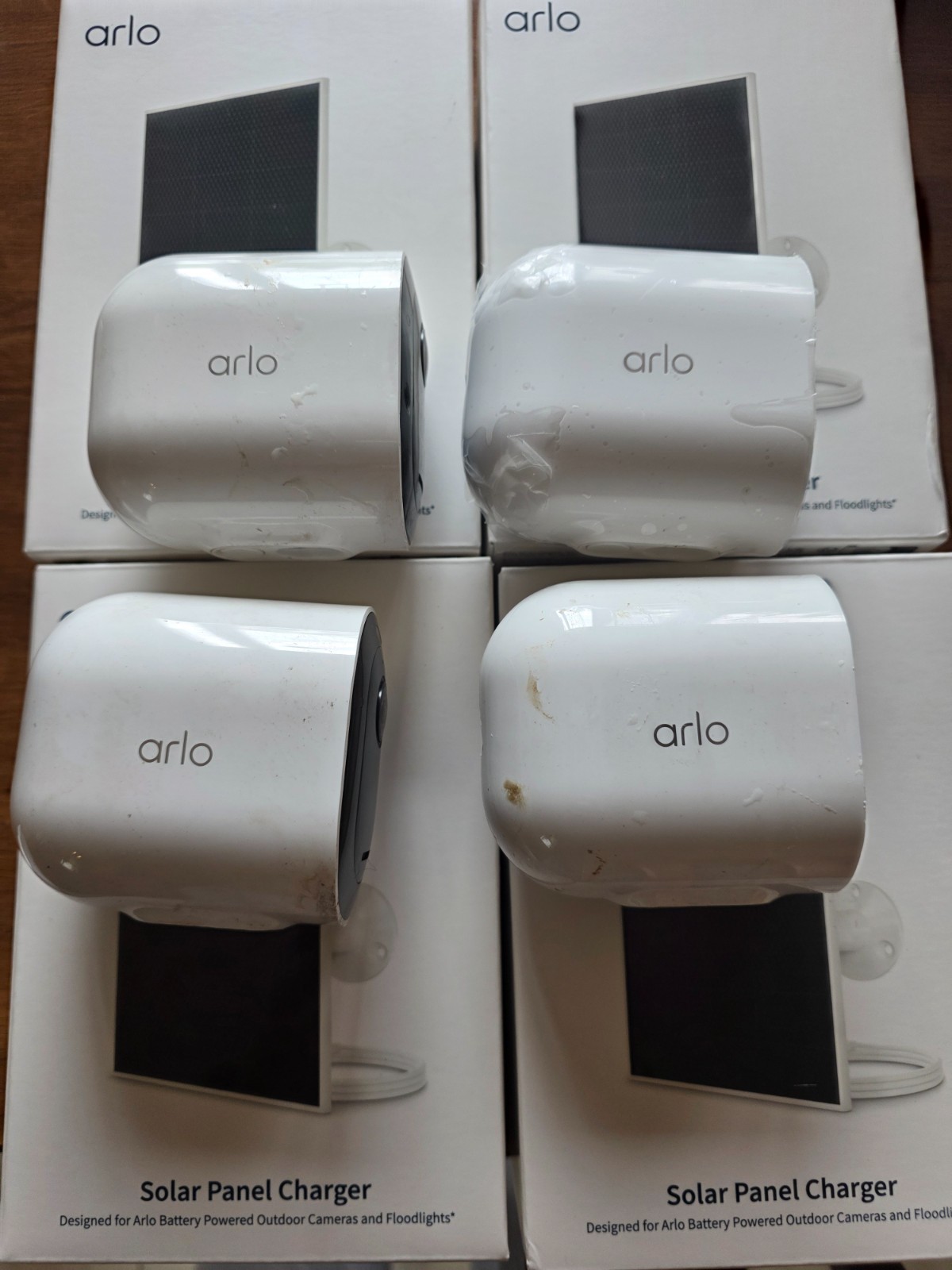4x Arlo Pro 5S 2K Spotlight Camera Wireless Home Security Cams w/ Base Hub Solar