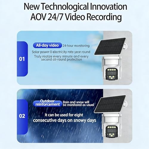 24/7 Recording AOV 4G Security Camera Outdoor Wireless with 8000mAh Battery 7W