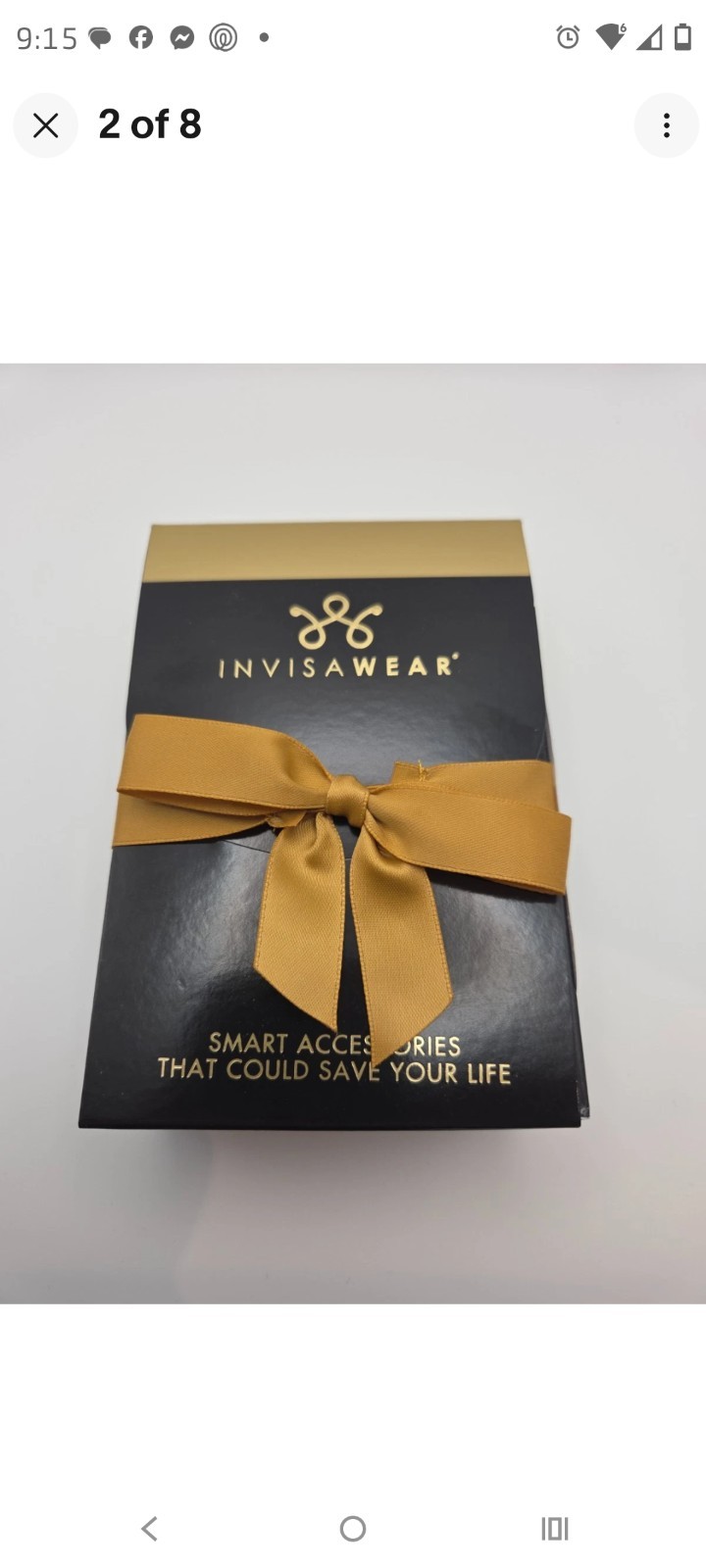 invisaWear Smart Jewelry – Personal Safety Device – Silver Unisex Keychain NIB