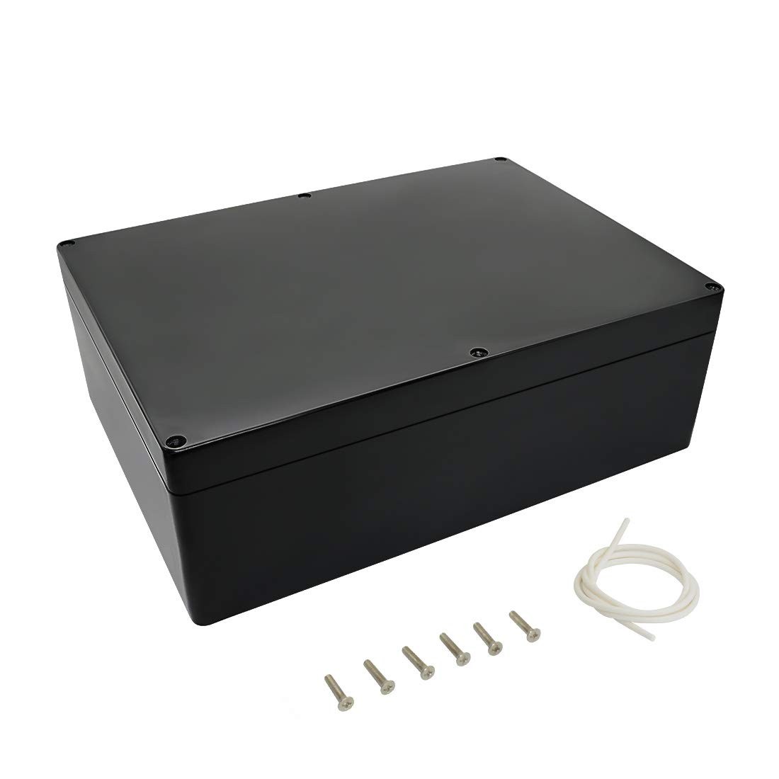 LeMotech ABS Plastic Electrical Project 10.4″ x 7.2″ x 3.7″, Black (1 pack)