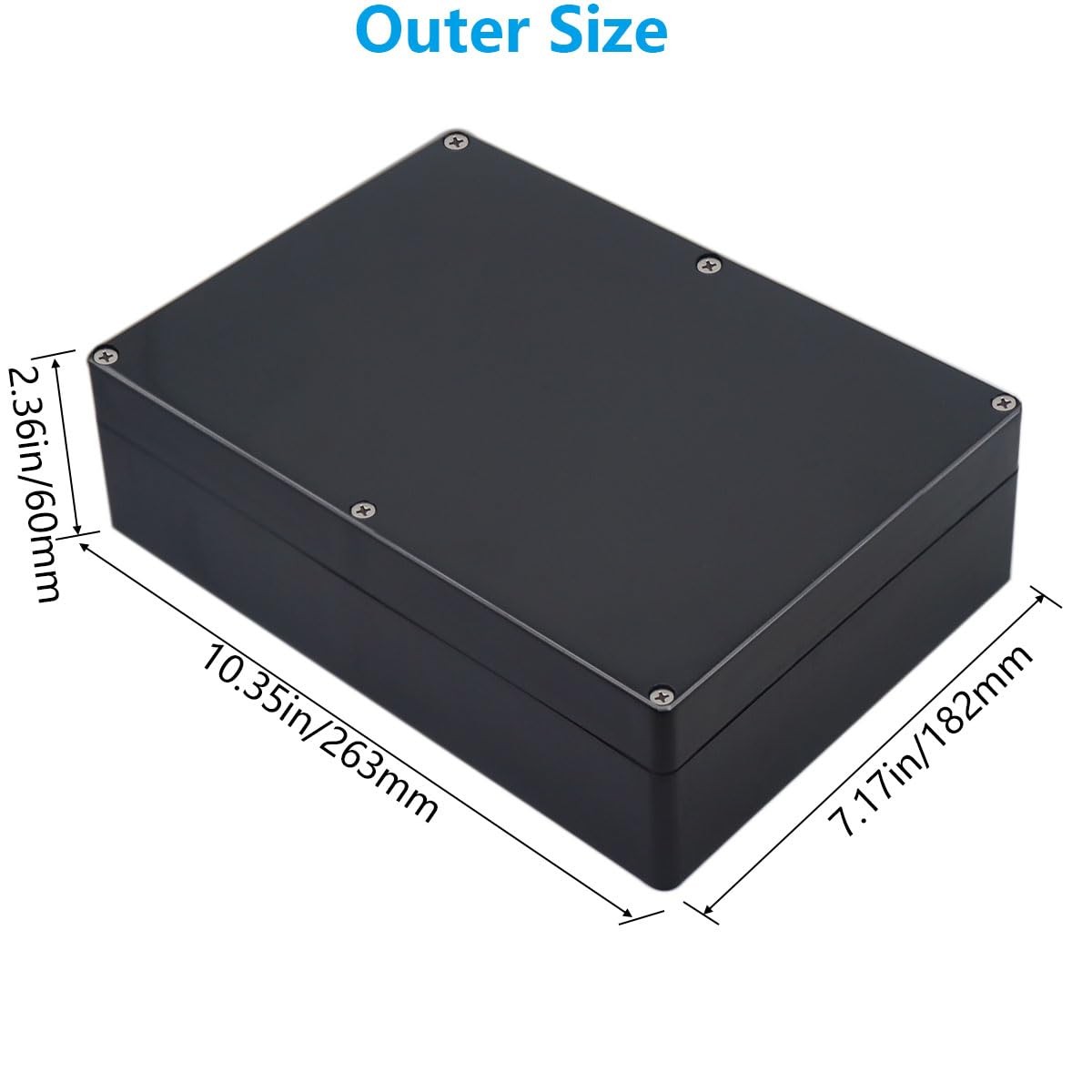 Otdorpatio Outdoor Waterproof Junction Box IP67 10.4“x7.2”x2.4“, Black