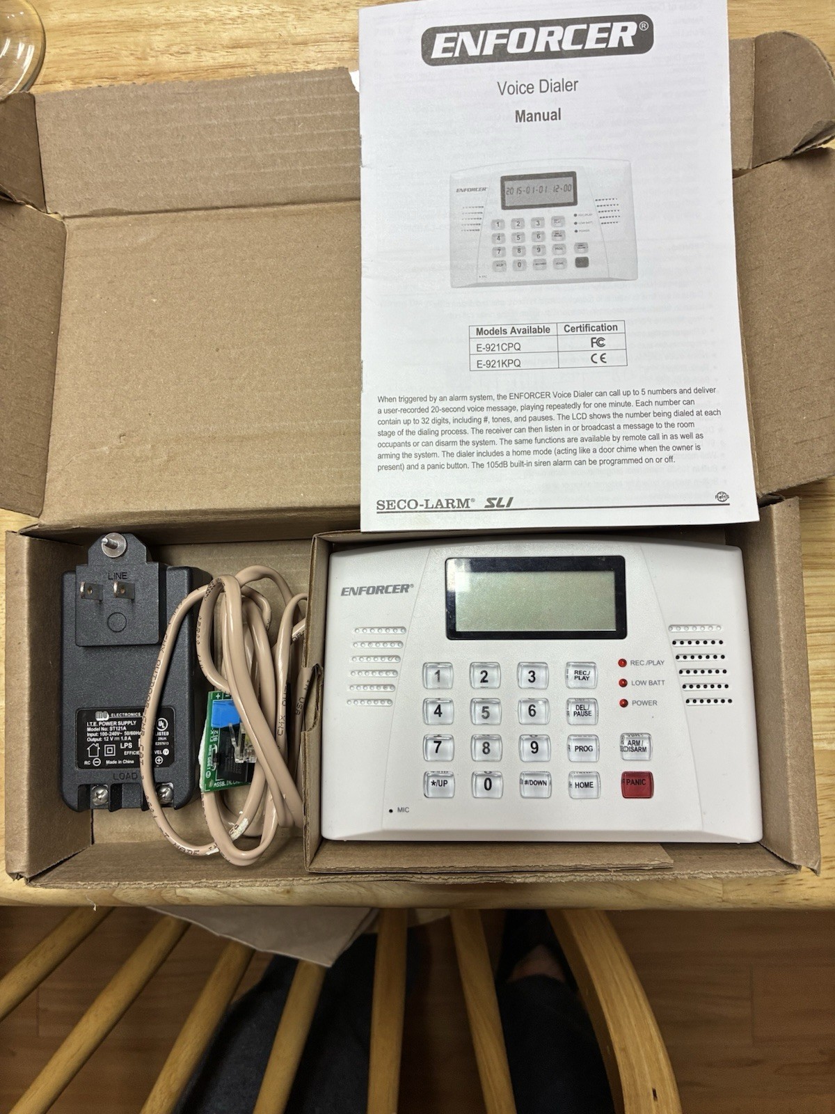 Seco-Larm Enforcer E-921CPQ Automatic Voice Dailer For Alarm W/Power Supply
