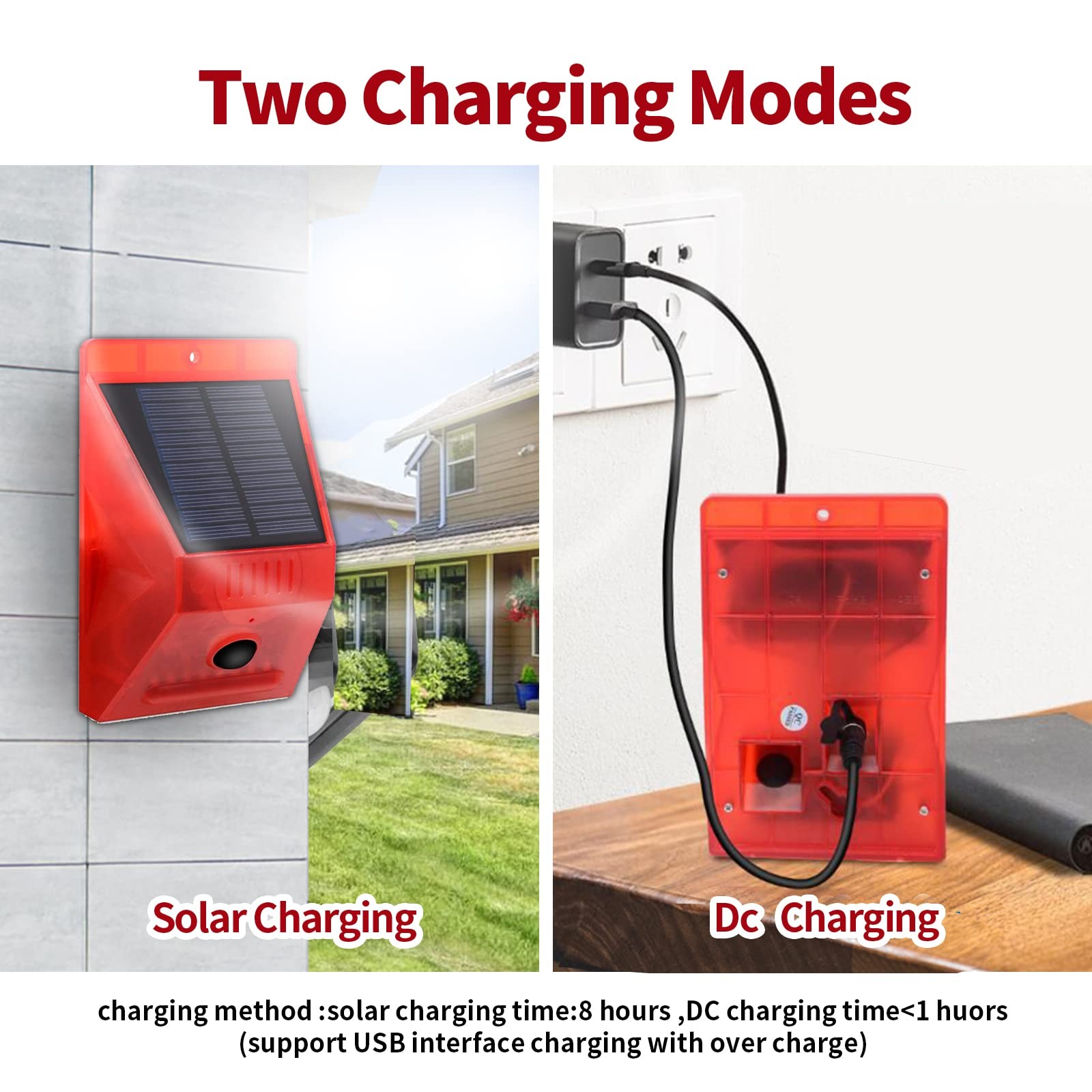 Solar Motion Sensor Alarm Outdoor,Solar Alarm Motion Detector with Sound, 129…