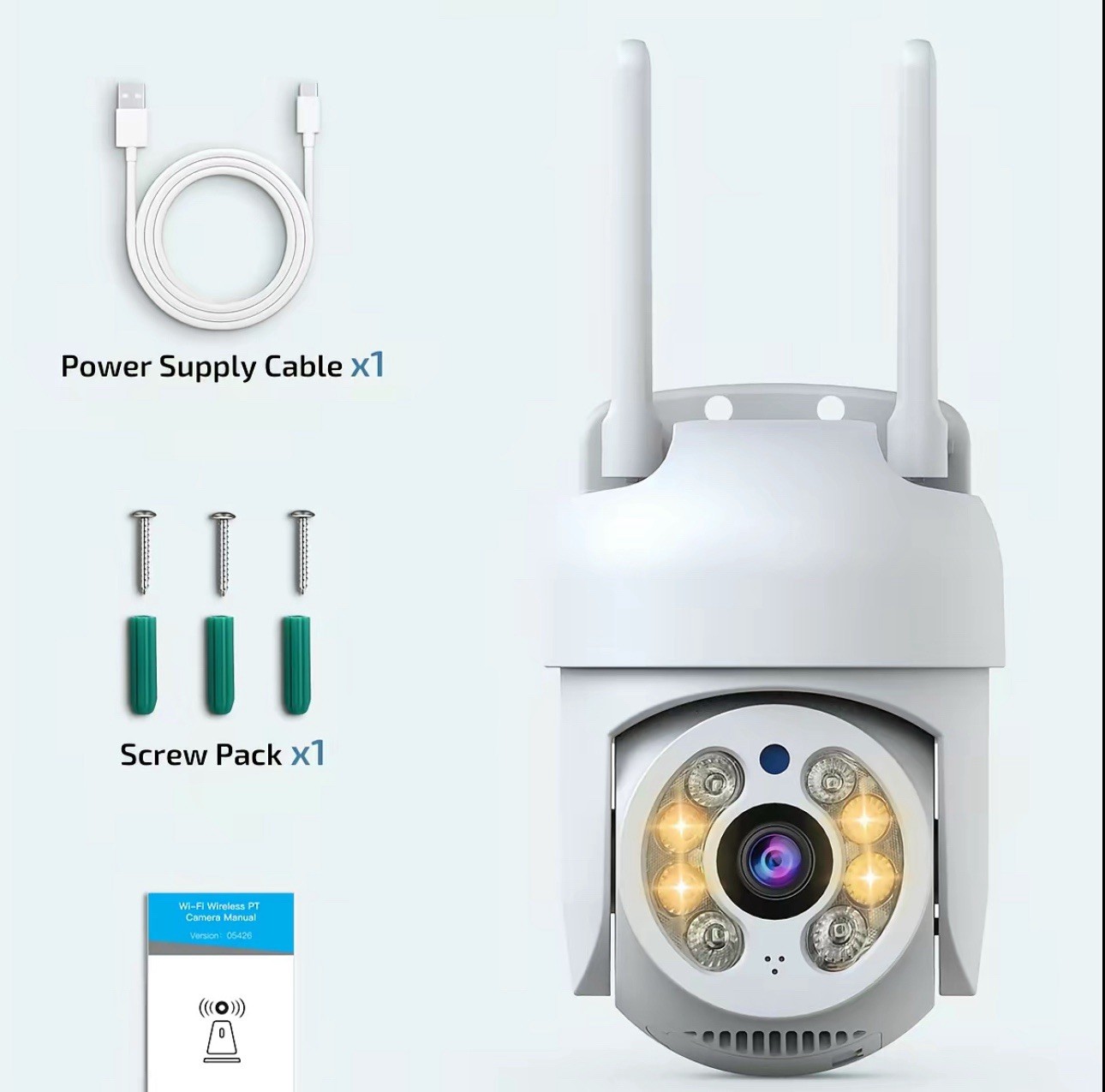 3MP PTZ Dual-Band WiFi Security Camera, Motion Tracking, Cloud Storage