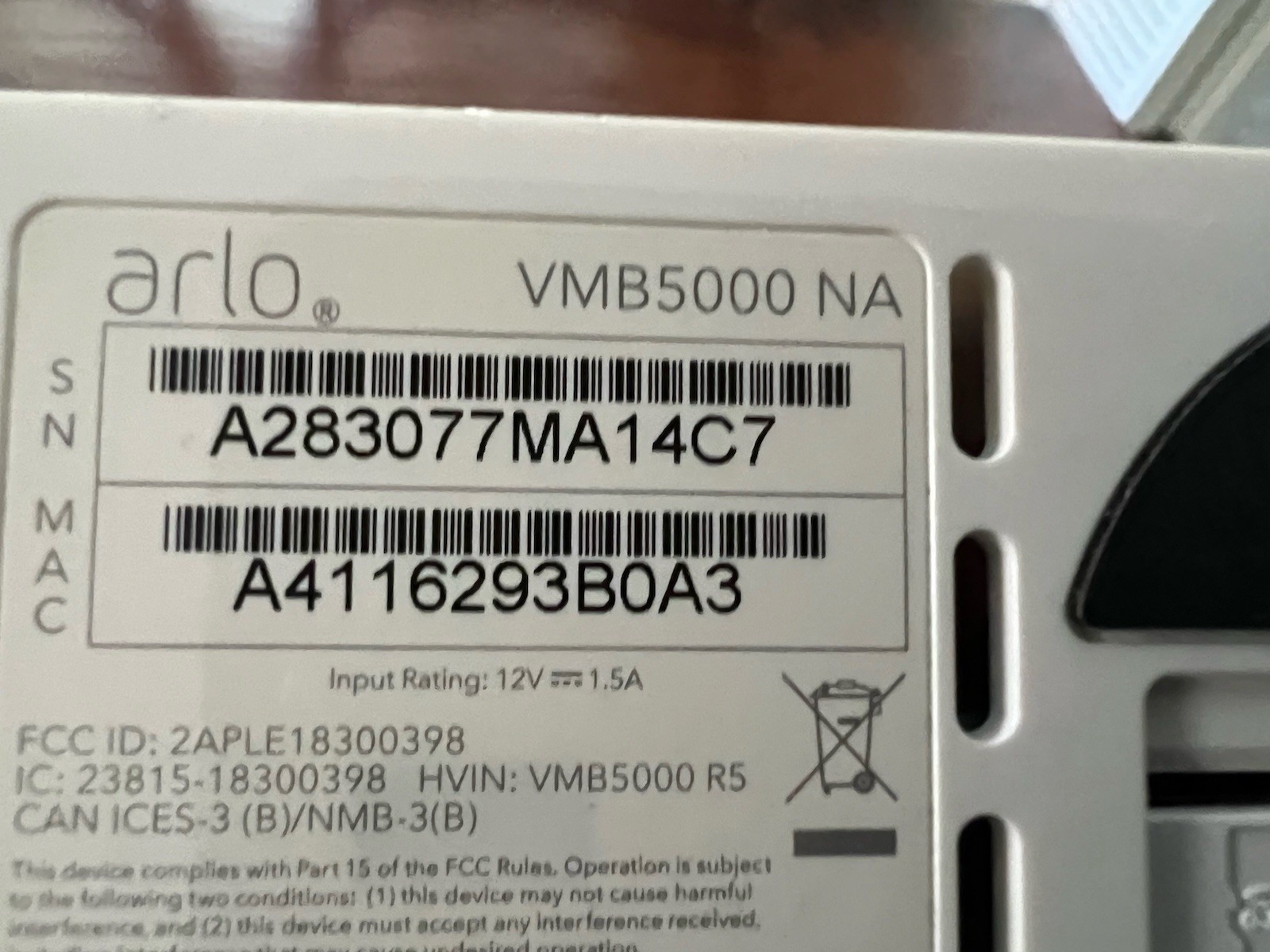 Arlo VMB5000 Smart Hub Base Station Wi-Fi Alexa/Google w/ Adapter & Ethernet