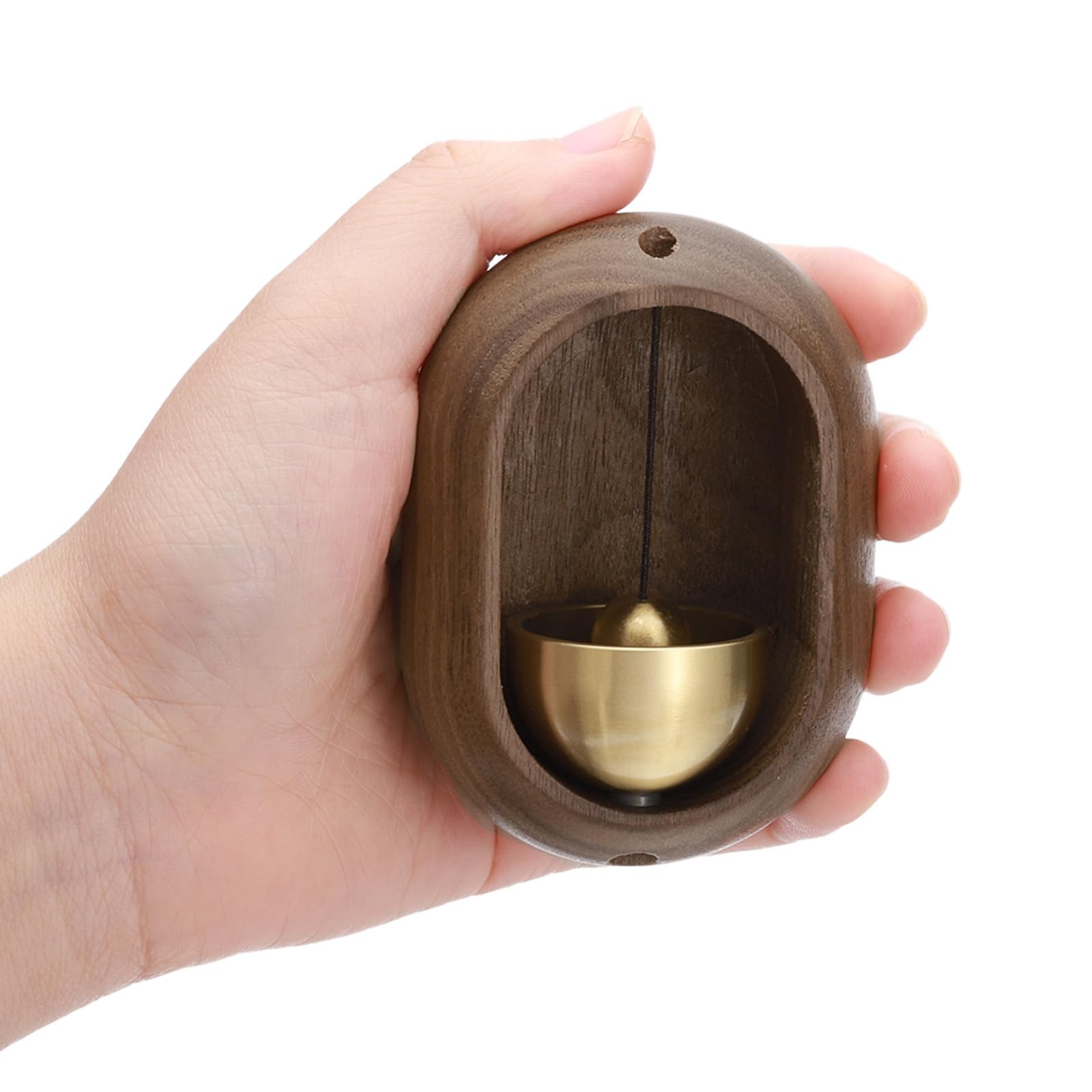 PATIKIL Shopkeepers Bell, Wood Door Chime Hanging Magnetic Bell Brown