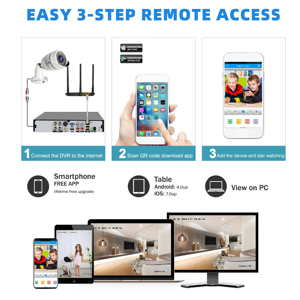 Camaras De Seguridad Para Casa Oficina Home Security Camera System 4 Cameras