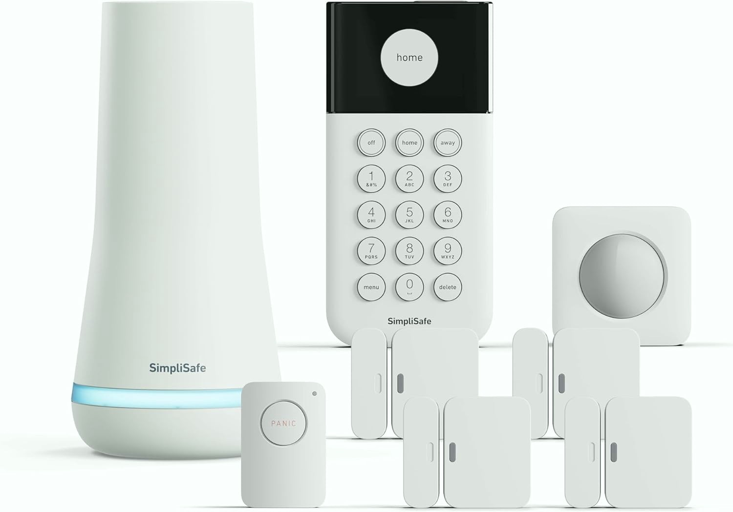 SimpliSafe 8 Piece Wireless Home Security System White No Contract Alexa Google