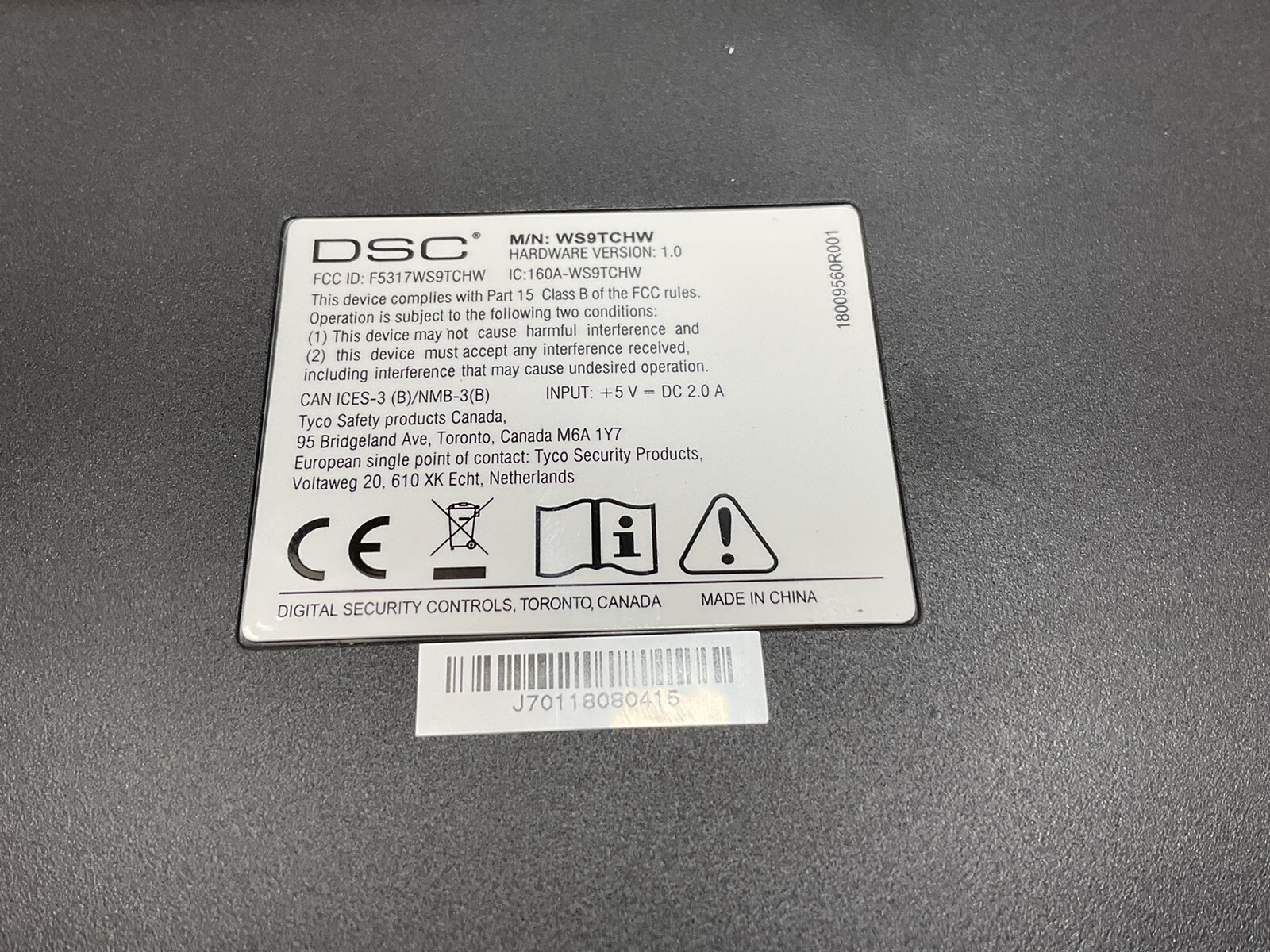 DSC Touchscreen iotega (WS9TCHW NA) MAR-787