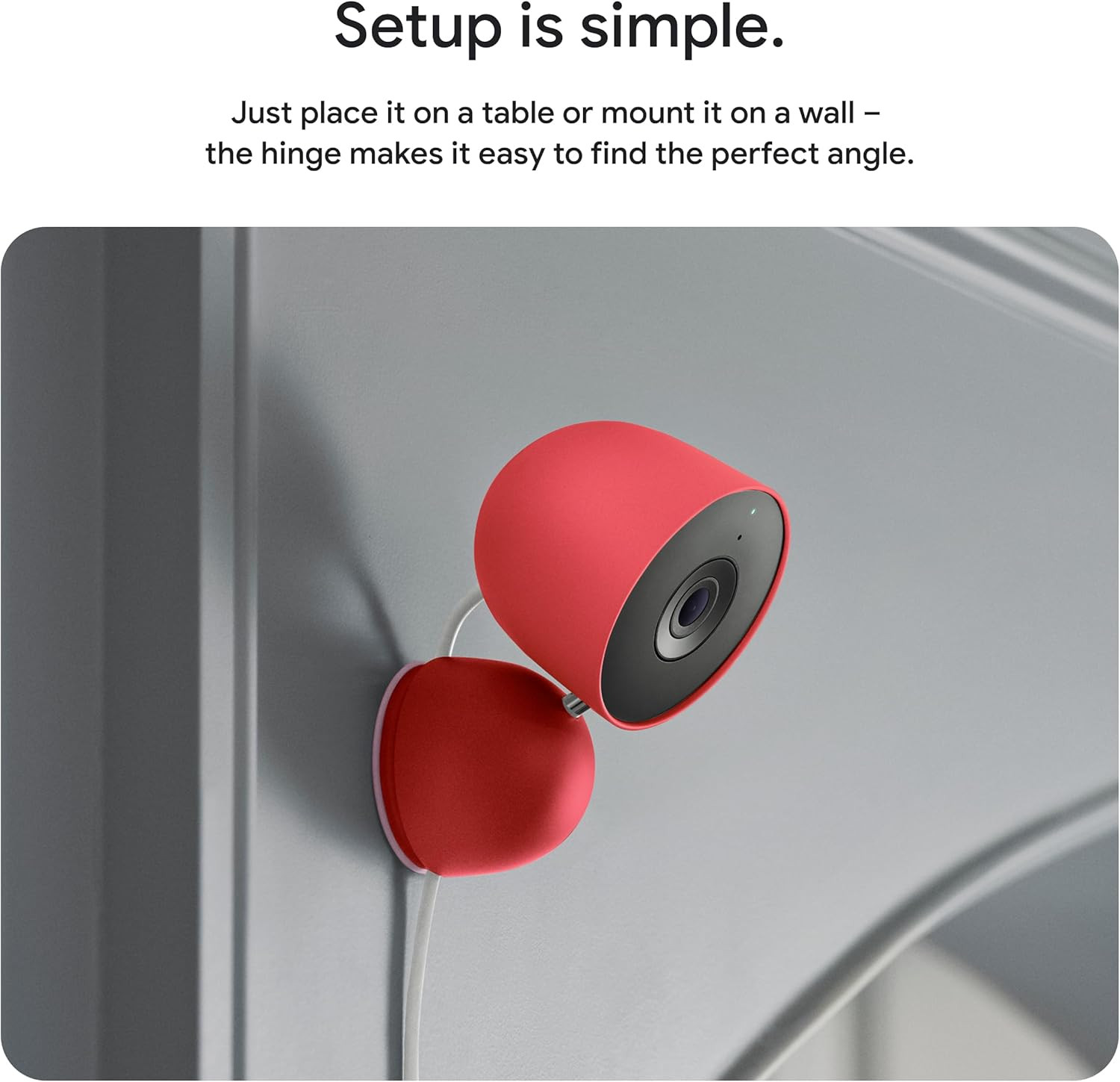 Nest Cam Indoor (Wired, 3rd Gen) – Security Camera with 2K Video and Gemini, Nig