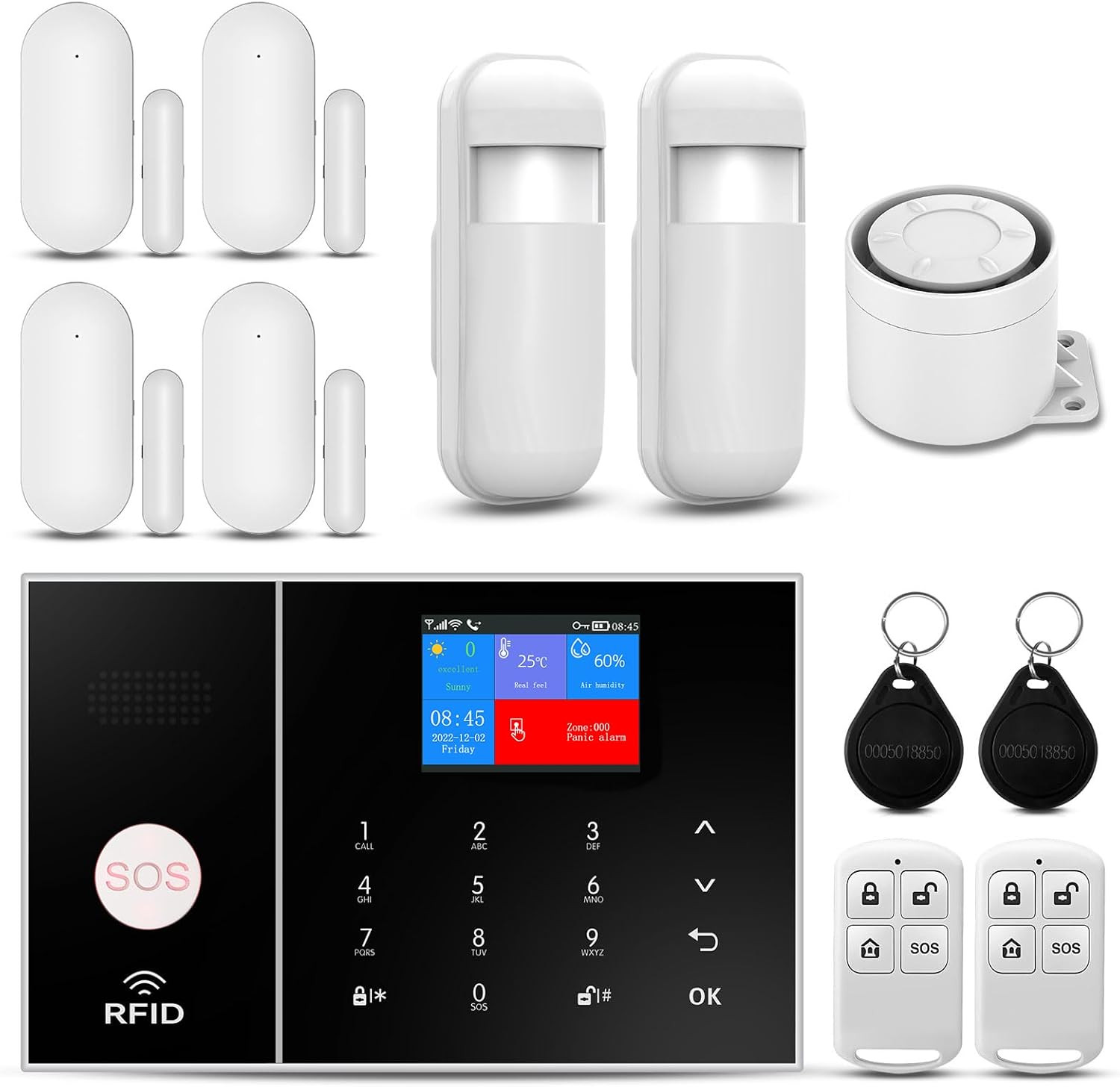 Wireless Home Alarm, Wifi/4G Alarm System for Home Security with Phone APP Alert