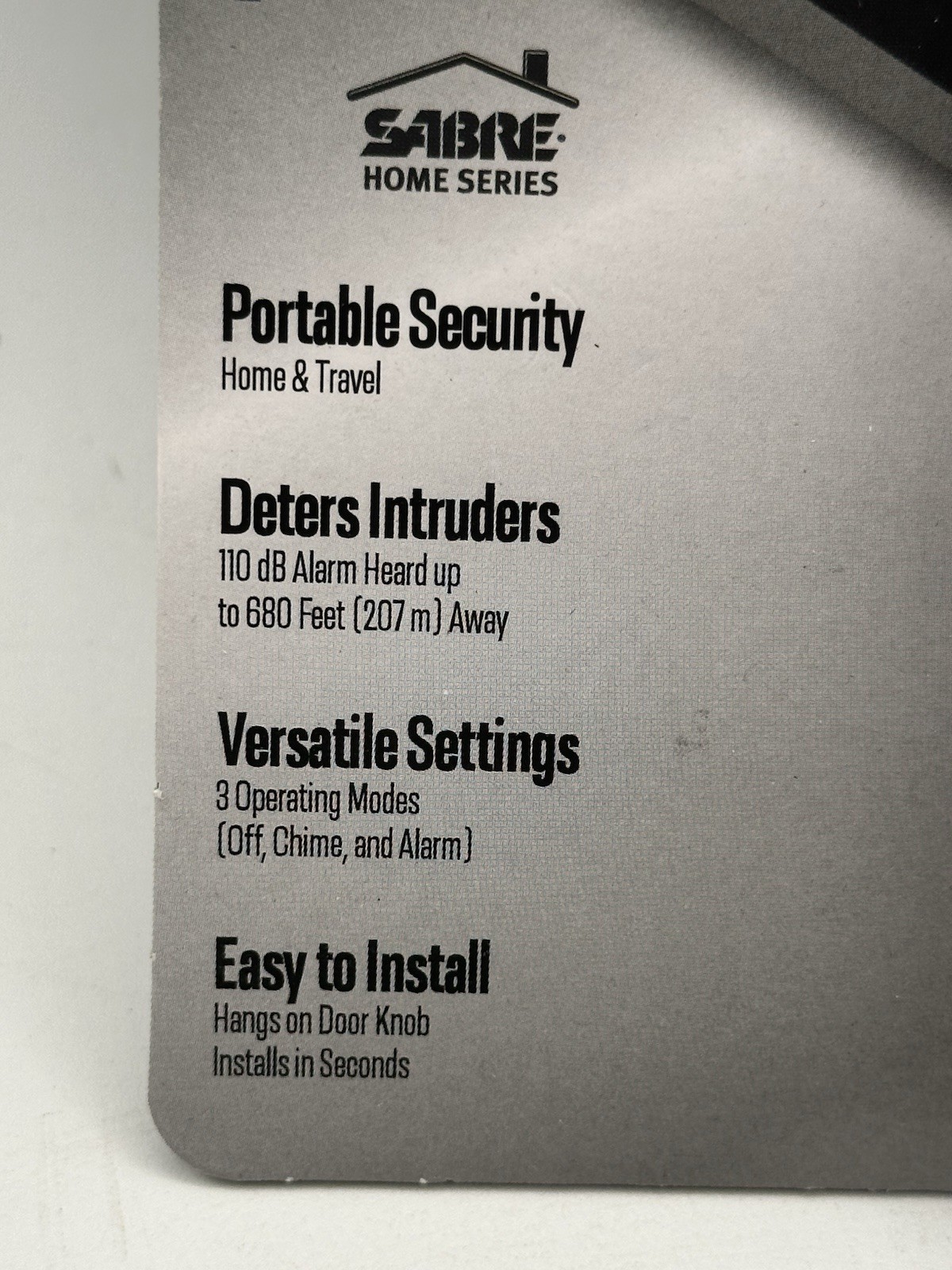 Sabre Door Handle Alarm Portable Security 3 Modes 110dB Travel Hotel Home