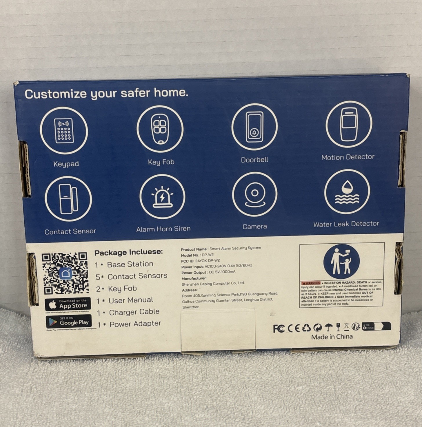 Tolviviov Alarm Wireless Home Security 8 piece set Complete Protection NIB