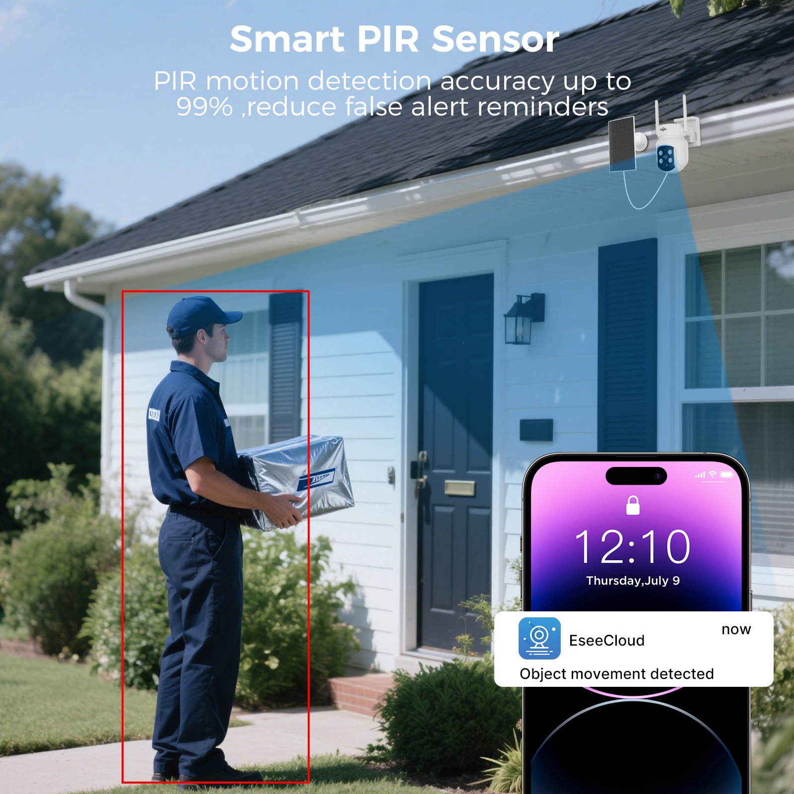 Hiseeu WIFI Solar Battery 4MP Wireless PTZ Security Camera Outdoor PIR Detection