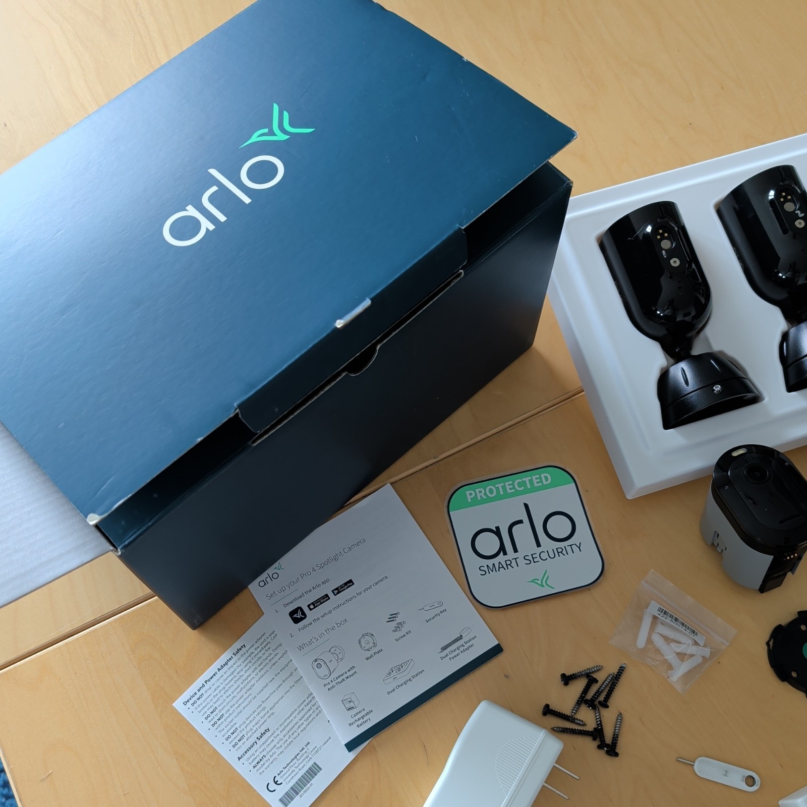 Arlo Pro 4 Spotlight Camera 3 Pack Wireless Security 2K Video & HDR VMC4350P
