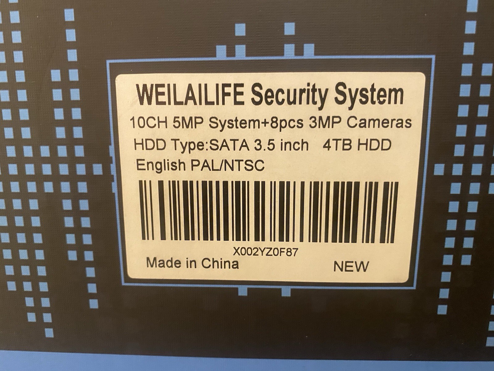 WEILAILIFE Wireless 10CH NVR 8-Cam IP System 4TB AI Human Night Vision H.265