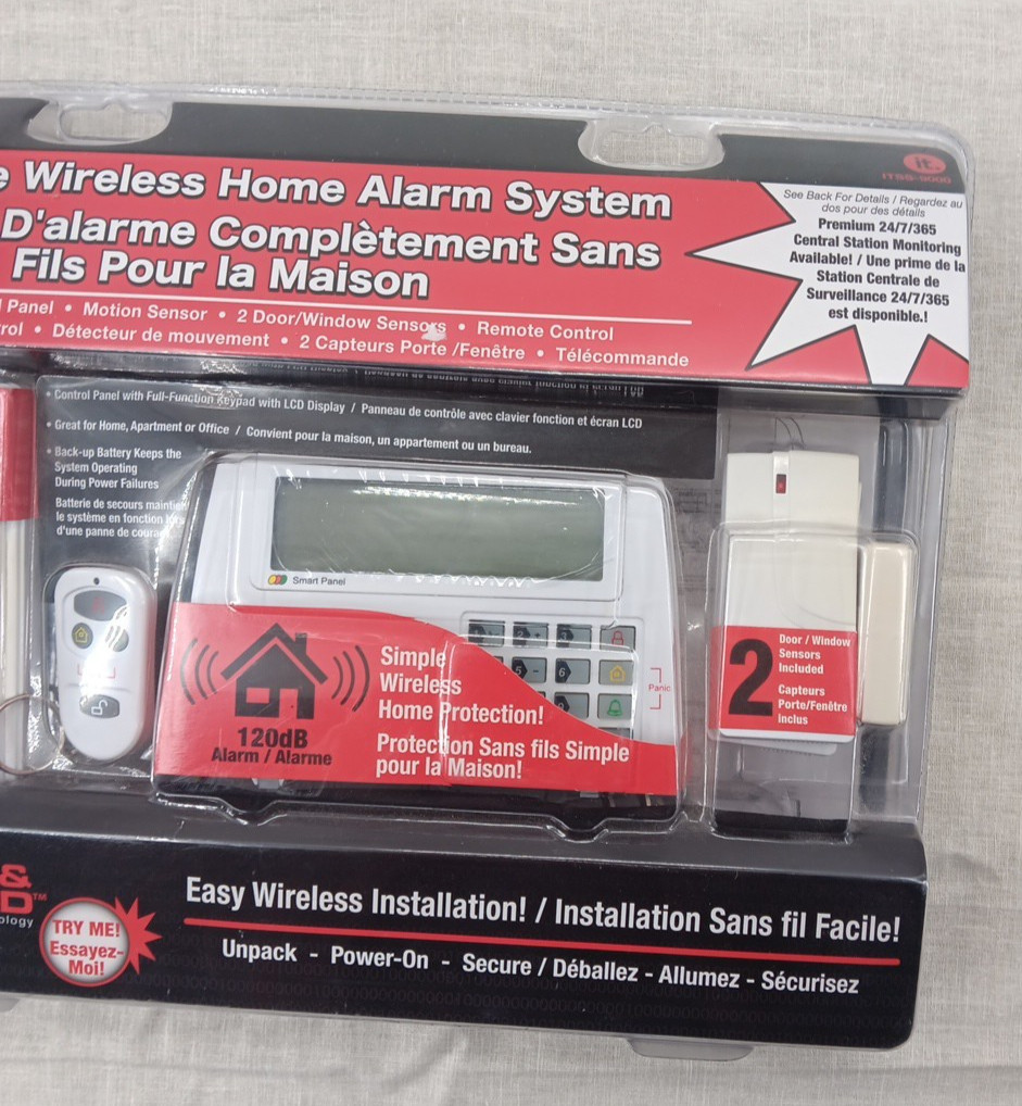 Safe & Sound Home Alarm System Wireless Built in Antenna Open Box