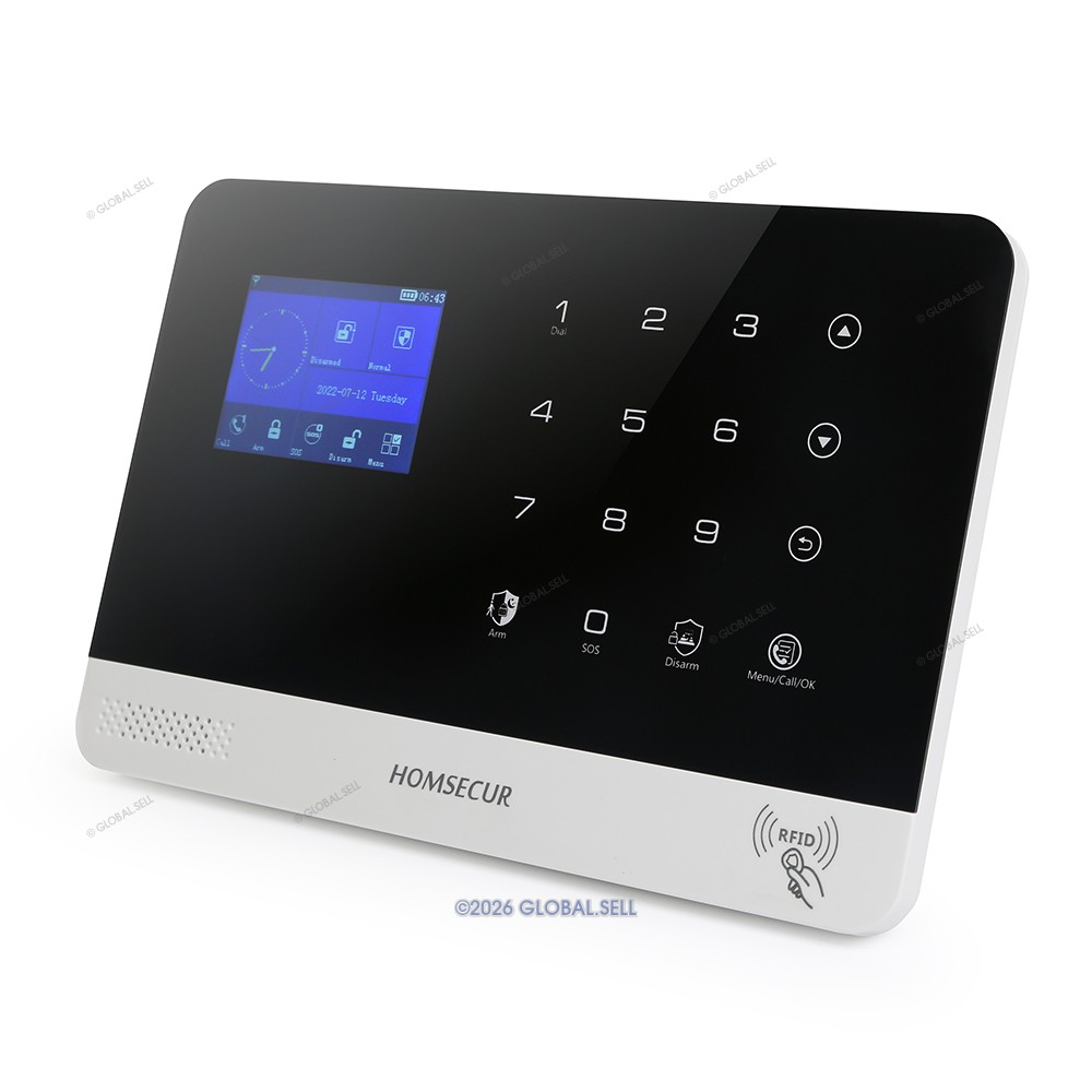 HOMSECUR Wireless WIFI 4G RFID LCD Burglar Intruder Alarm System