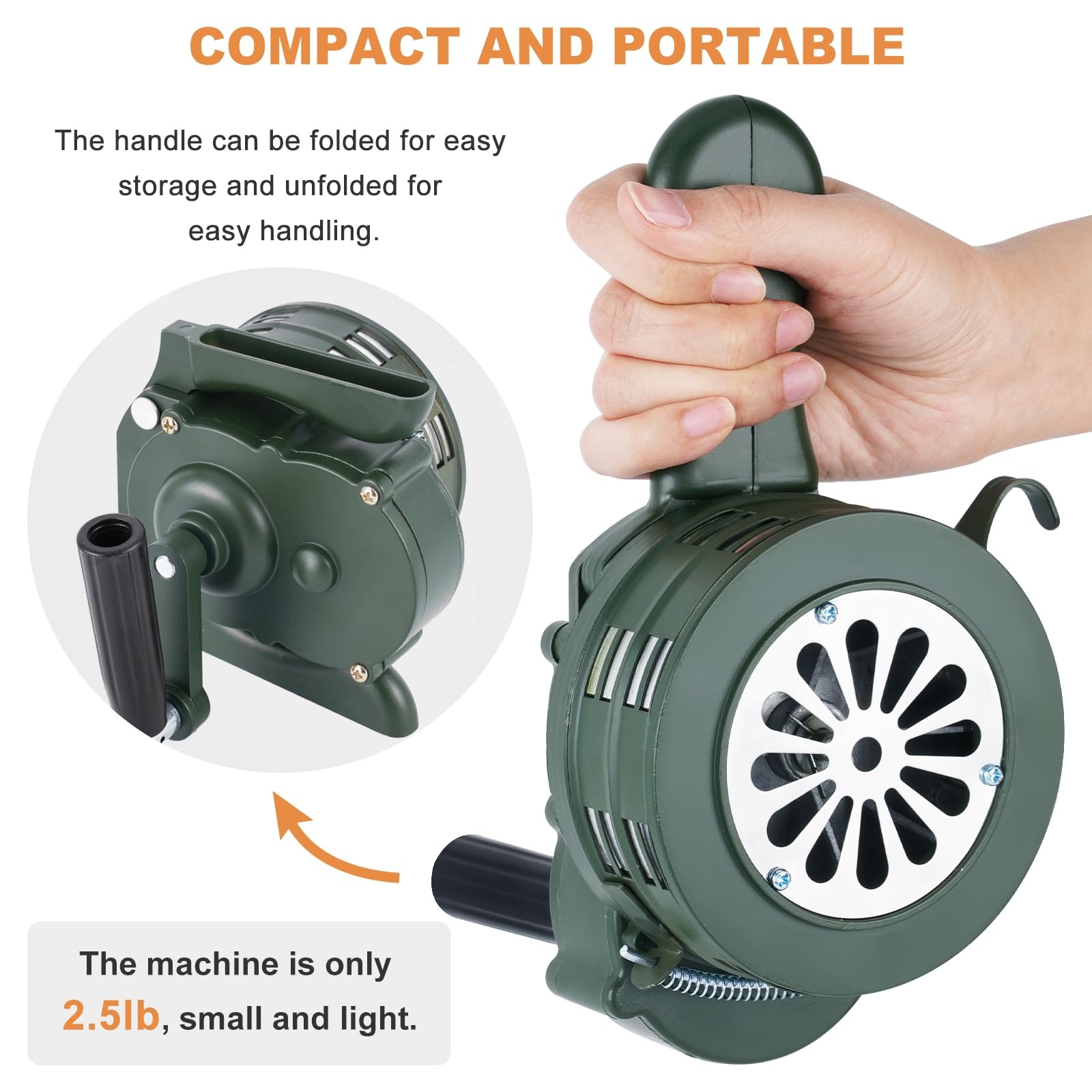Saladulce Hand Crank Siren Horn Manual Operated Metal Alarm Handheld