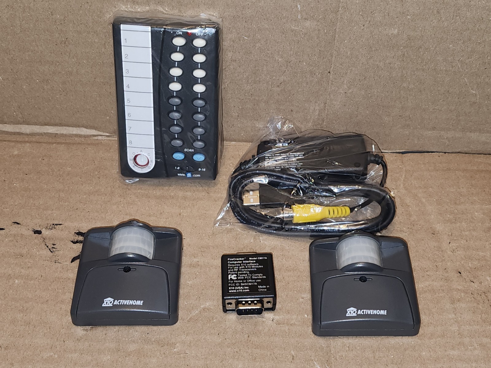 X10 Camera Scanning CR12A-C, RF FireCracker CM17A-C Videoto USB VA11A-C + MS14A