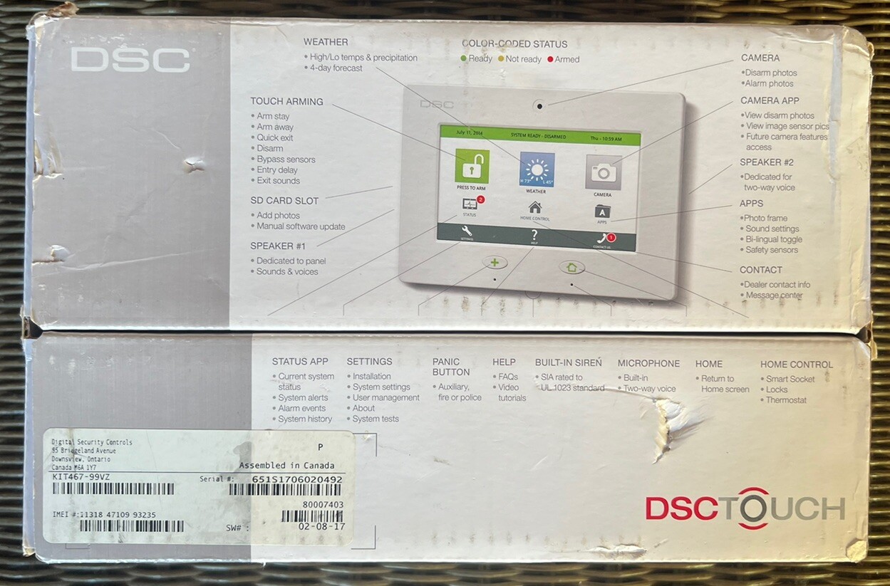 DSC Touch Panel KIT467 – 99VZ All in One Touchscreen – Home Security NIOB