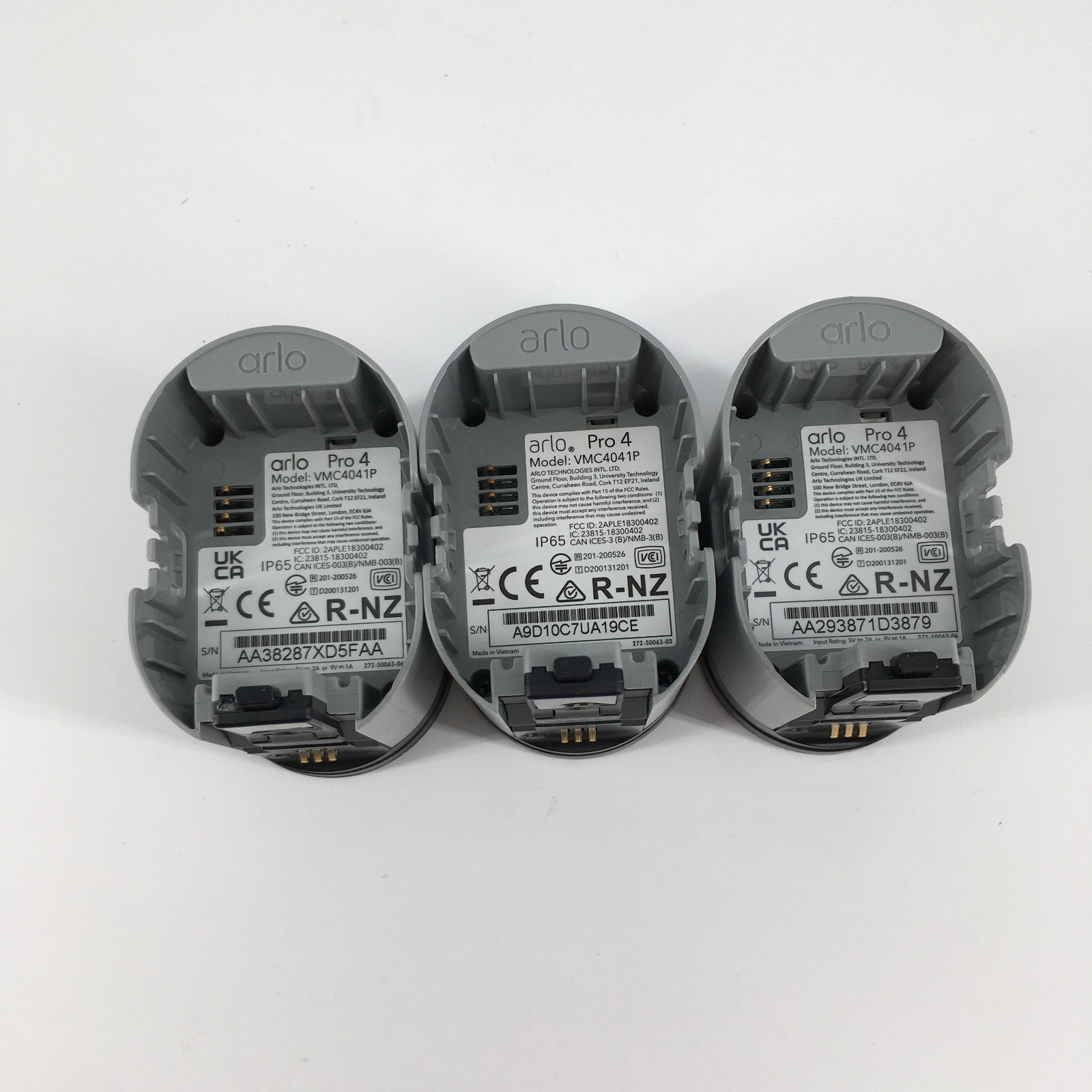 Arlo Pro 4 VMC4041P Spotlight Indoor/Outdoor Camera White READ! (Set of 3)