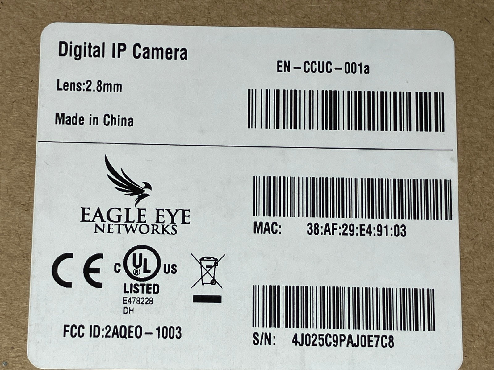 Eagle Eye EN-CCUC-001A CameraManager Cloud Camera Surveillance Wi-Fi NEW