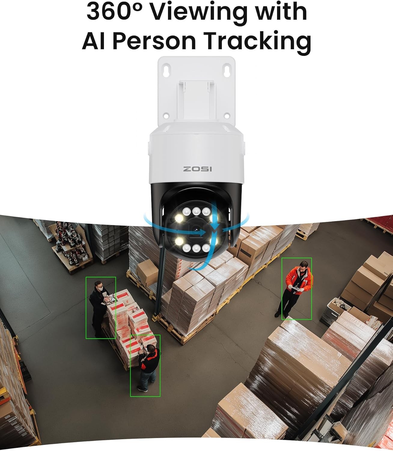 ZOSI 32CH 32pcs 8MP PoE Pan/Tilt Security Camera System AI Detect NVR with 8TB