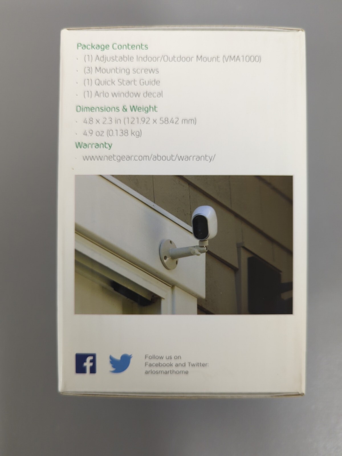 NETGEAR Wallmount Indoor/Outdoor Mount Arlo & Arlo Pro Compatible No Camera