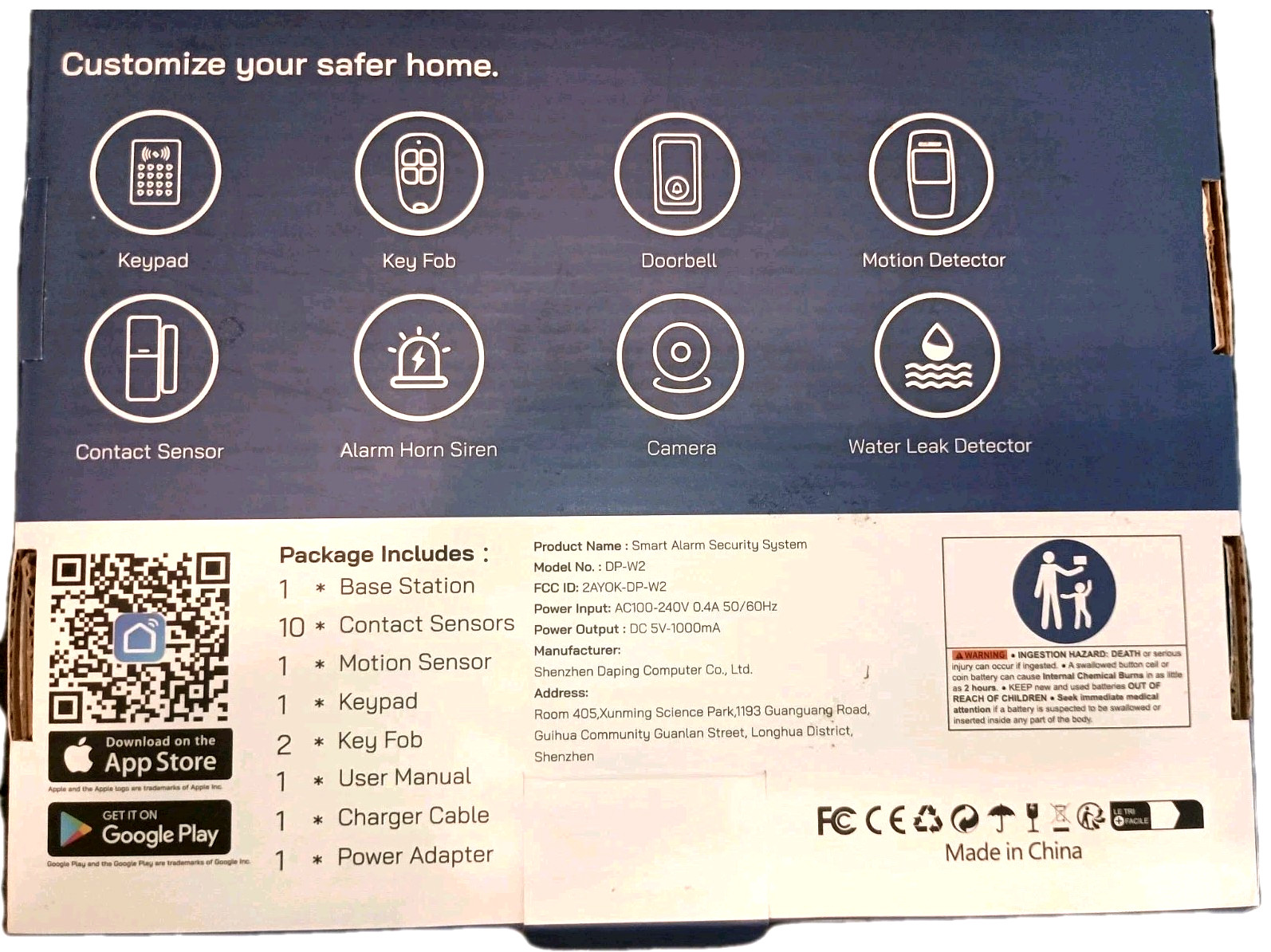 tolviviov WiFi Home Door Security Smart Alarm Siren Remote Grey 15 pc Set
