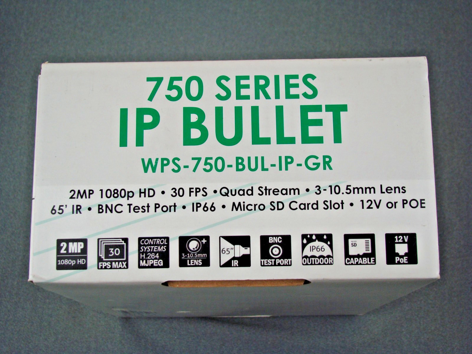 Wirepath WPS-750-BUL-IP-GR 750 Series Outdoor IP Security Camera Open Box