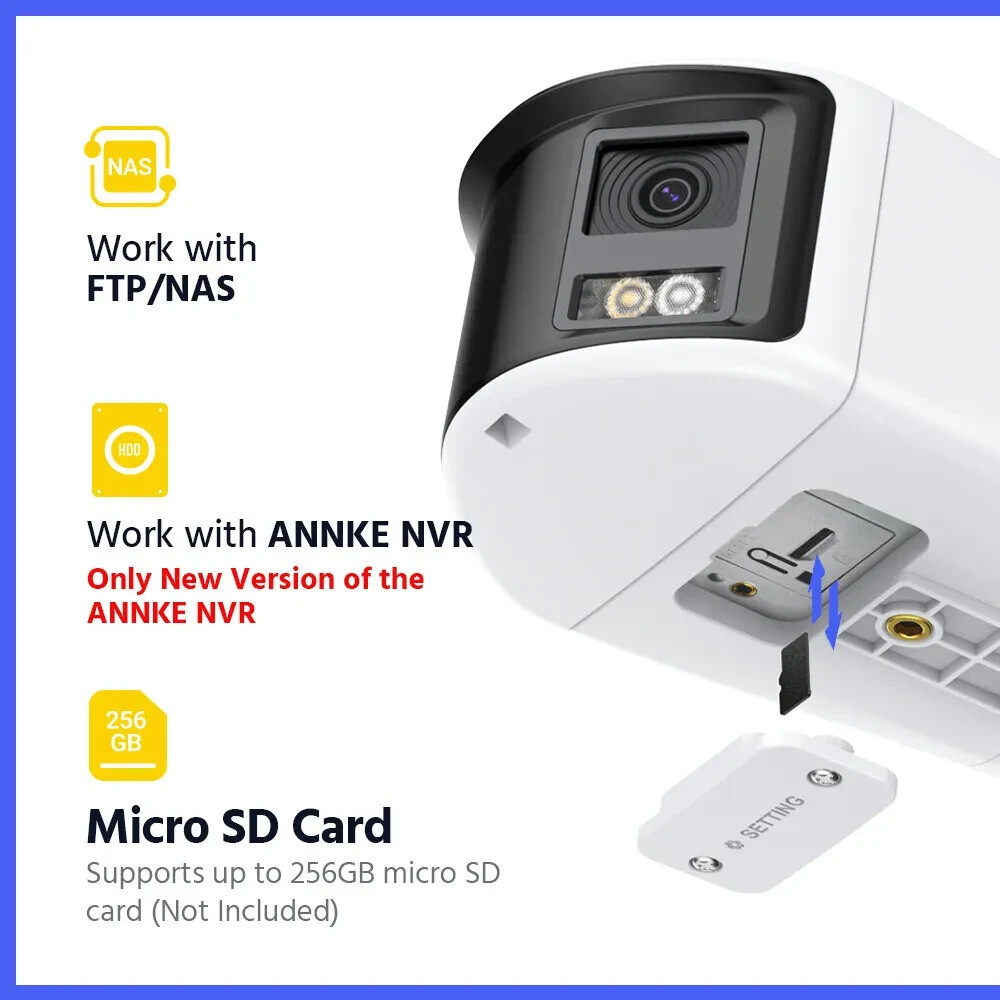 ANNKE 8MP 4K 6MP Full Color PoE Security Camera Dual Lens Two-Way Audio Outdoor