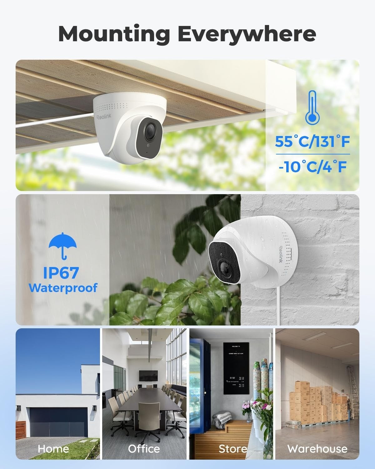 REOLINK Smart 5MP 8CH Home Security Camera System 4pcs Wired PoE IP Cameras