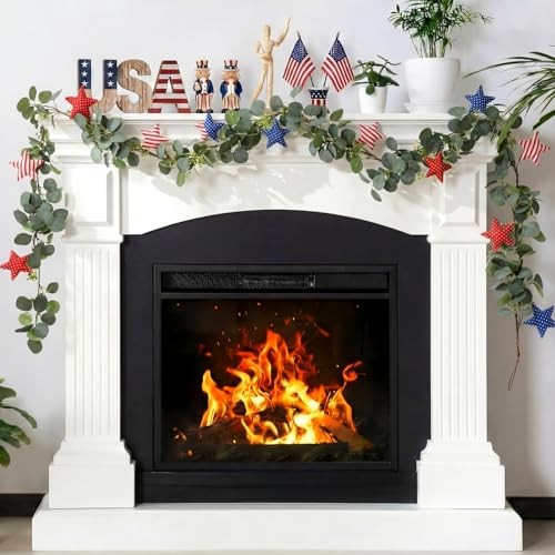 6ft Patriotic Garland 4th of July Patriotic Decor 250th Anniversary Red White