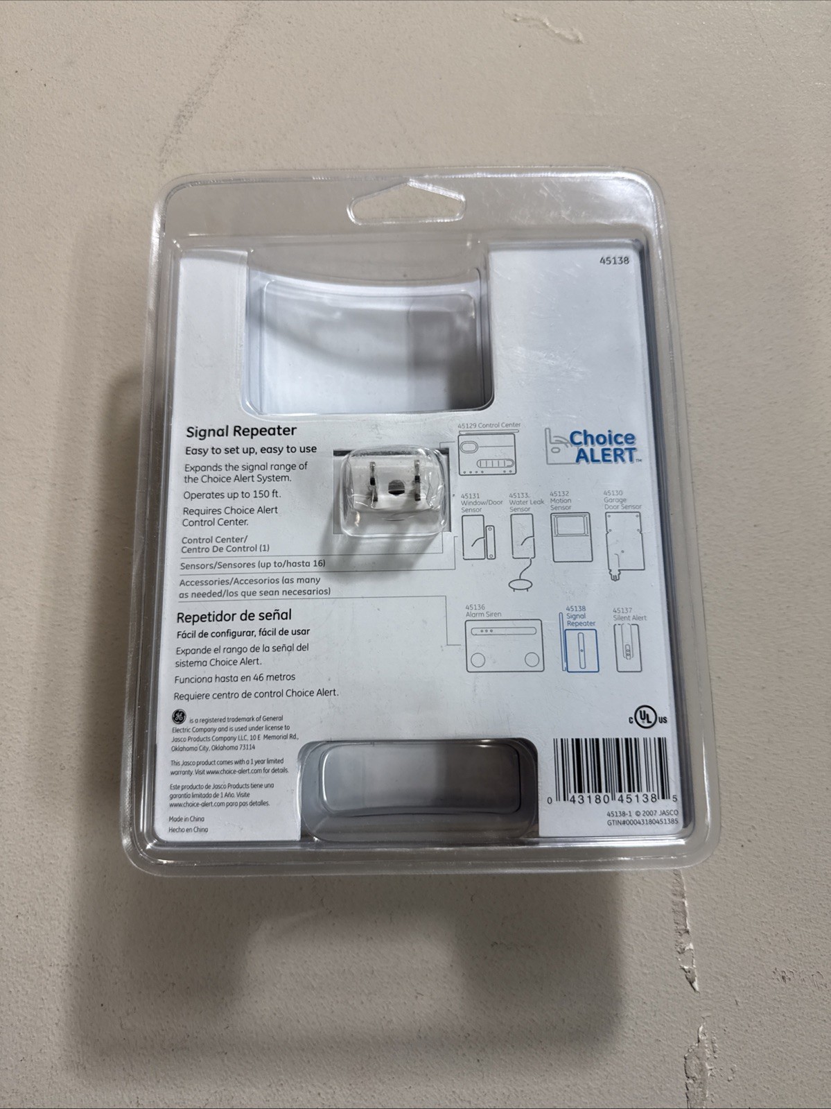 GE Choice Alert Wireless Alarm System Signal Repeater Expands 150 Feet 45138 NEW