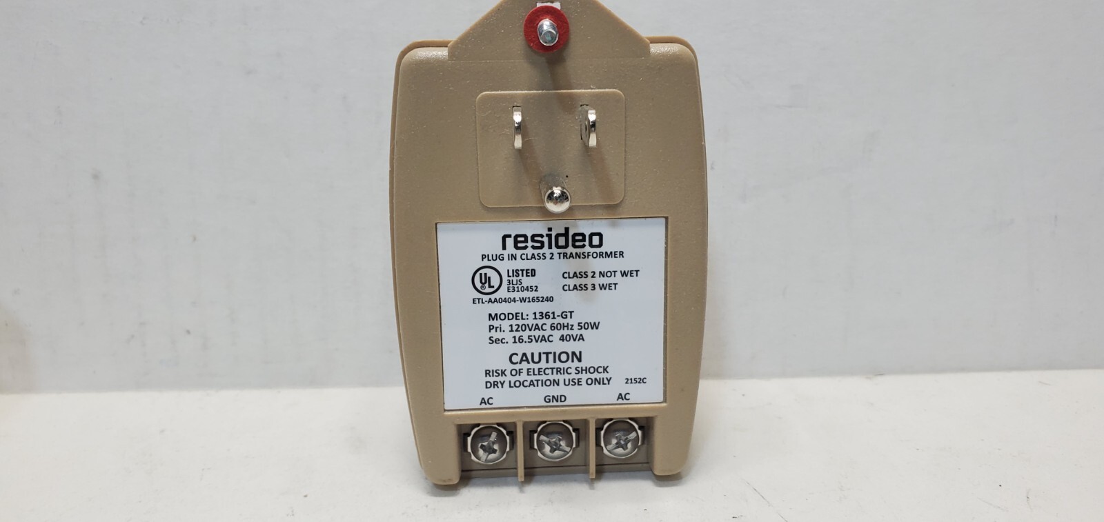 lot 2 Honeywell Resideo 1361-GT 16.5VAC 40VA Plug In Transformer