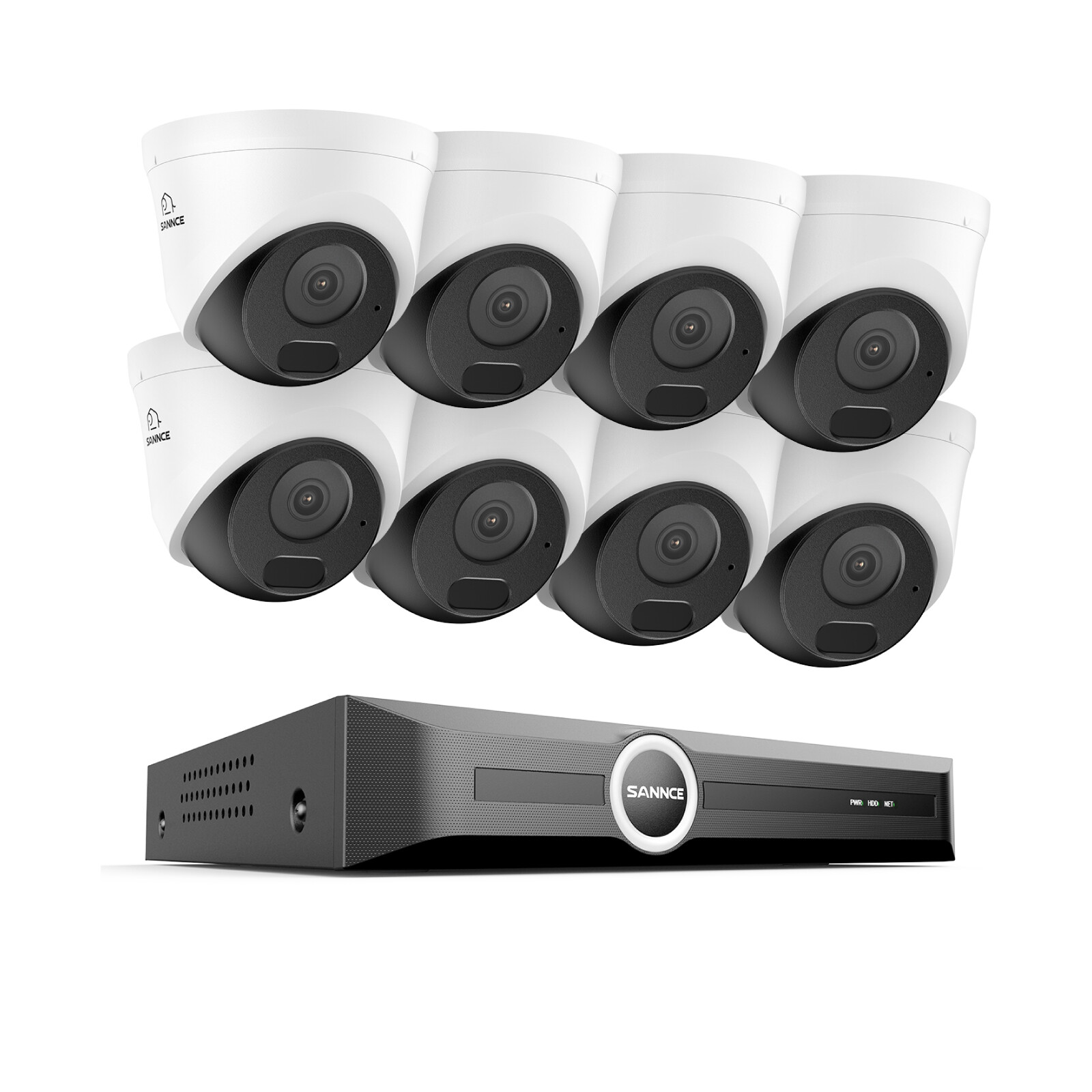 SANNCE 8CH NVR 5MP AI POE Security IP Camera System Outdoor Audio Recording IP67