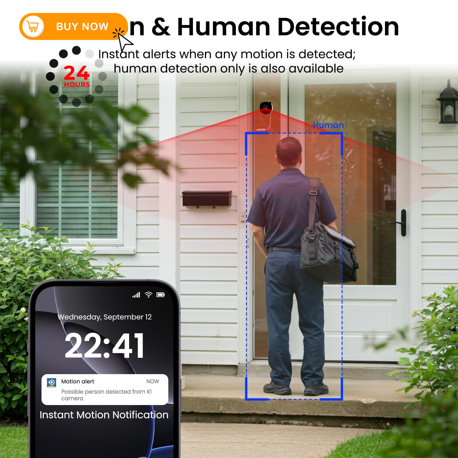 INFIYA 2K Window Cameras for Home Security- 5Ghz & 2.4G&5G 1-Pack, White