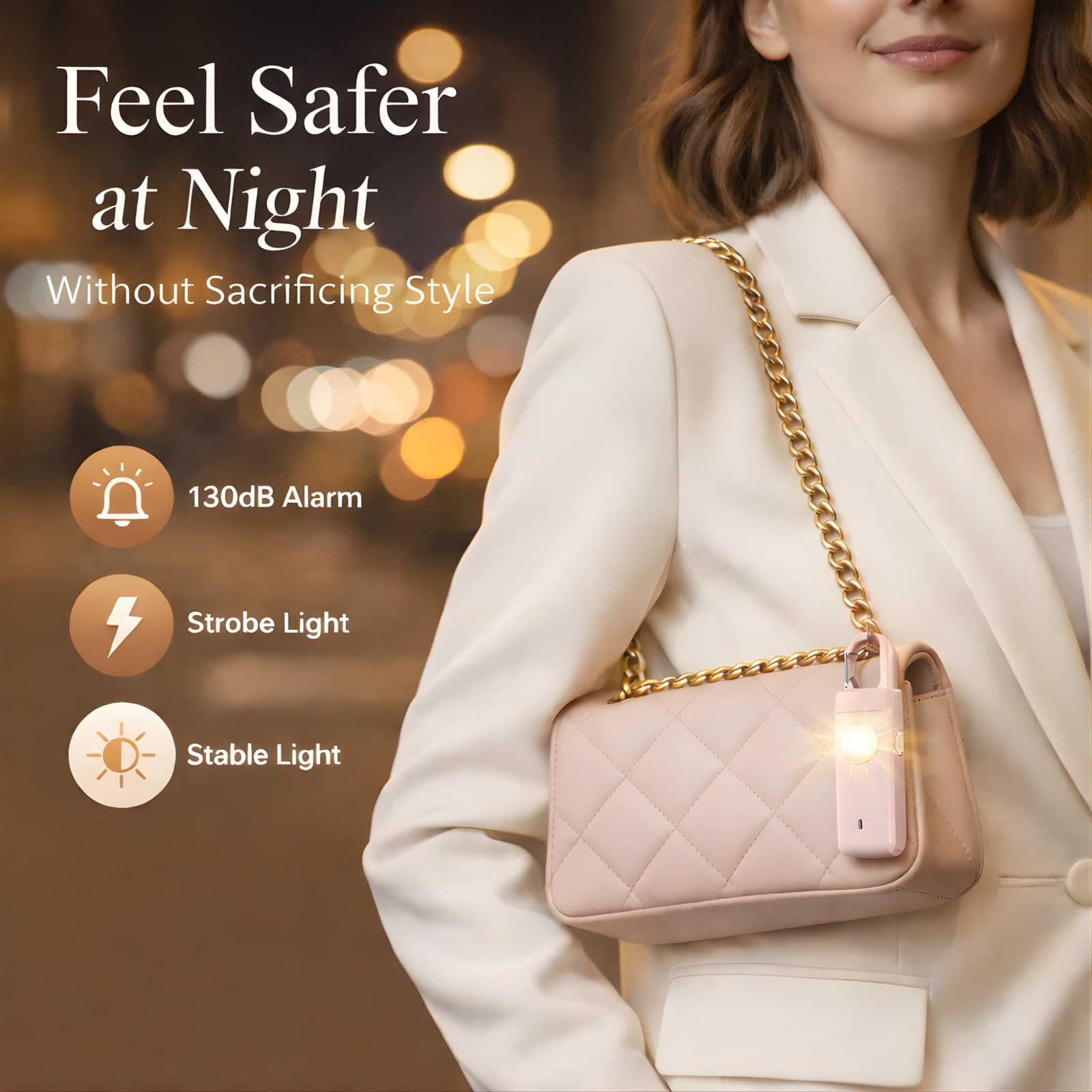 Personal Alarms for Women, Panic Button Self Defense Keychain with Clip-On De…
