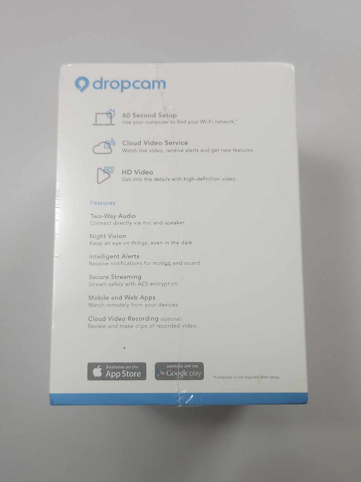 Dropcam Wi-Fi Wireless HD Video Monitoring Camera Night Vision Cloud Storage NIB