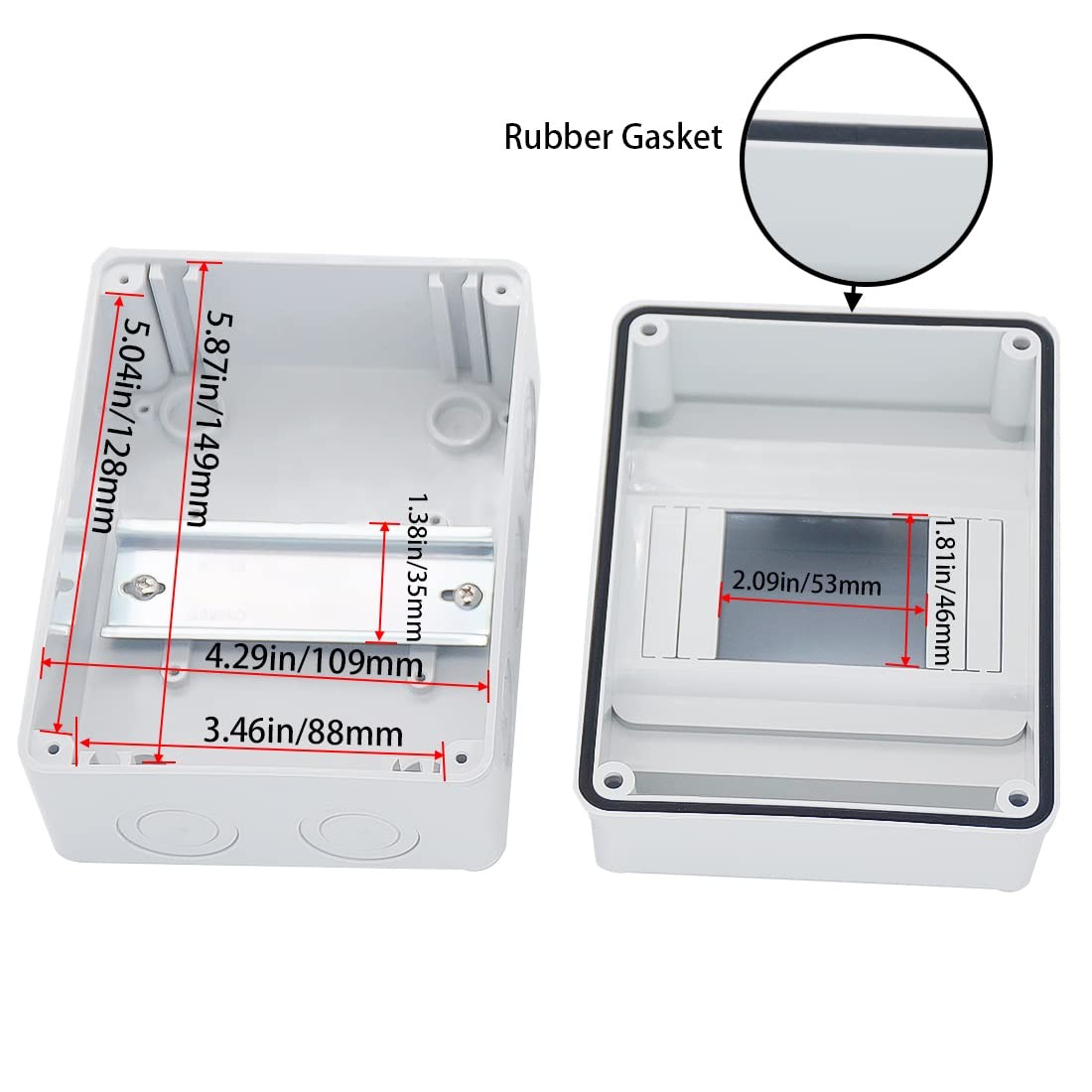 Otdorpatio Breaker Box Distribution Protection Box, IP65 Clear 5-Way, White